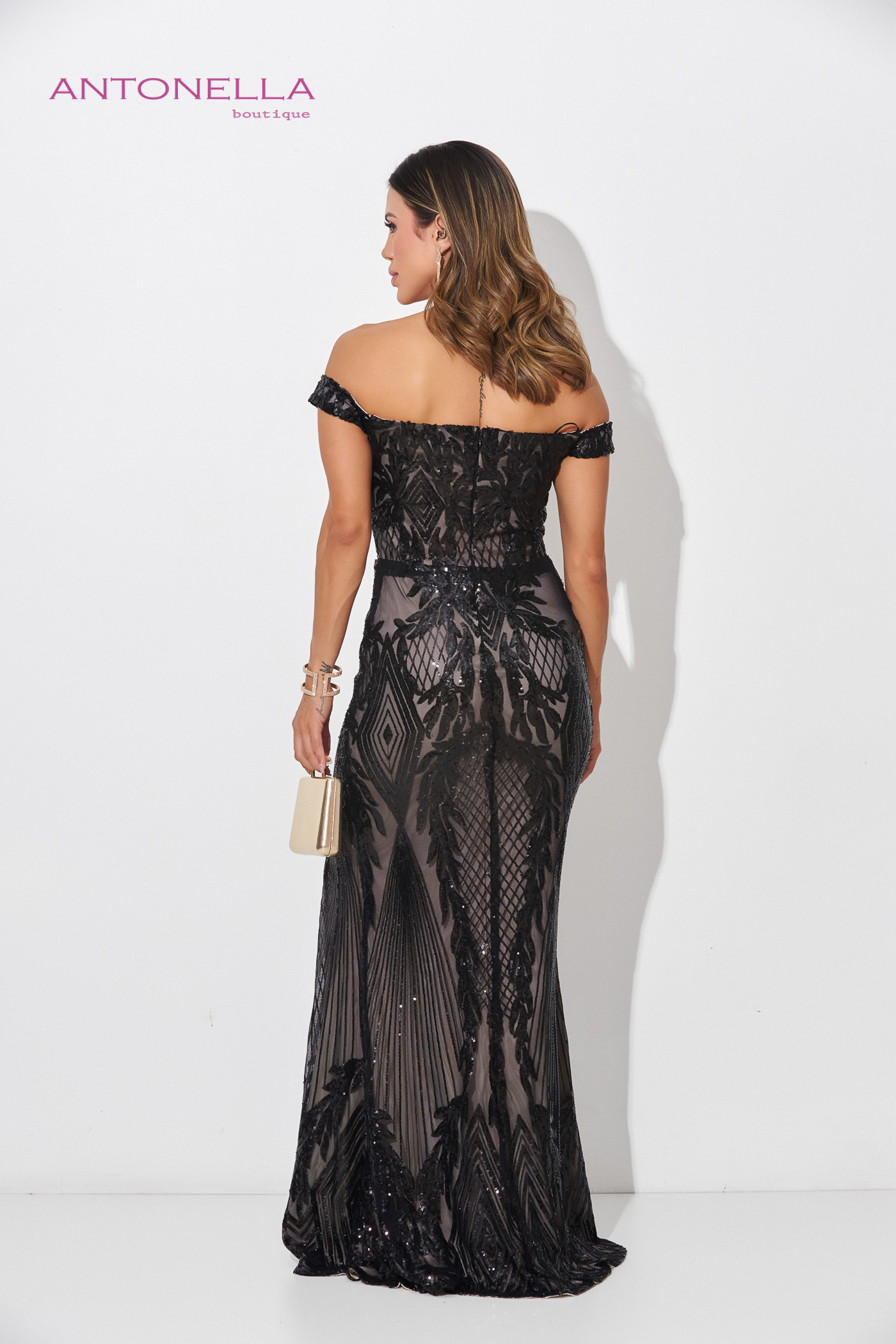 Vestido Gala Negro Lentejuelas – foto 4