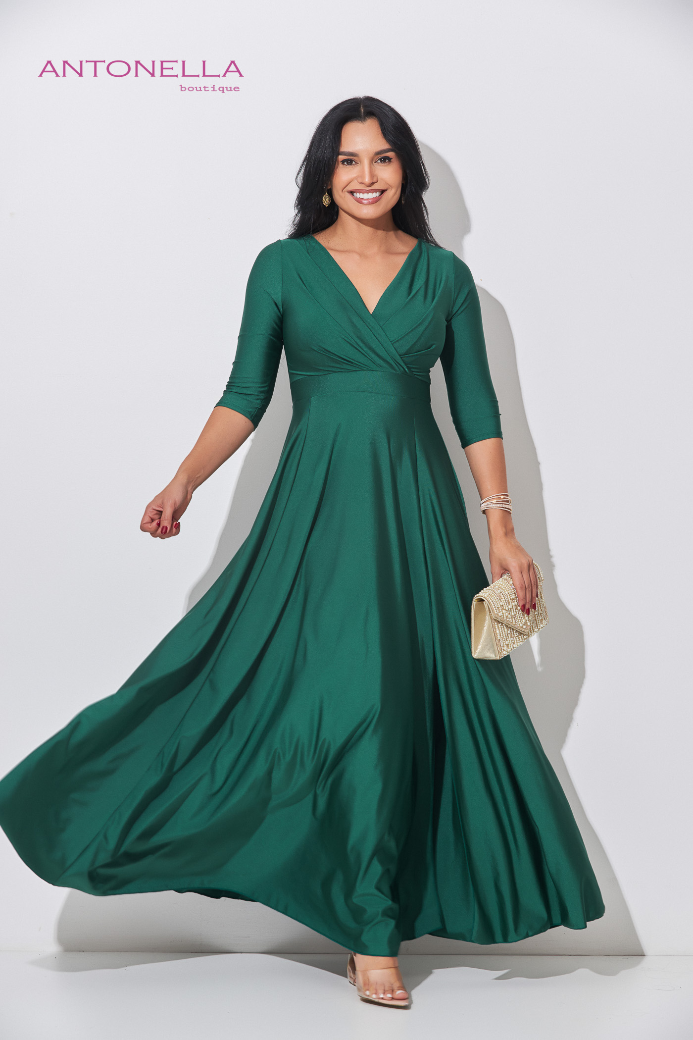 Vestido Gala Verde Esmeralda – foto 3