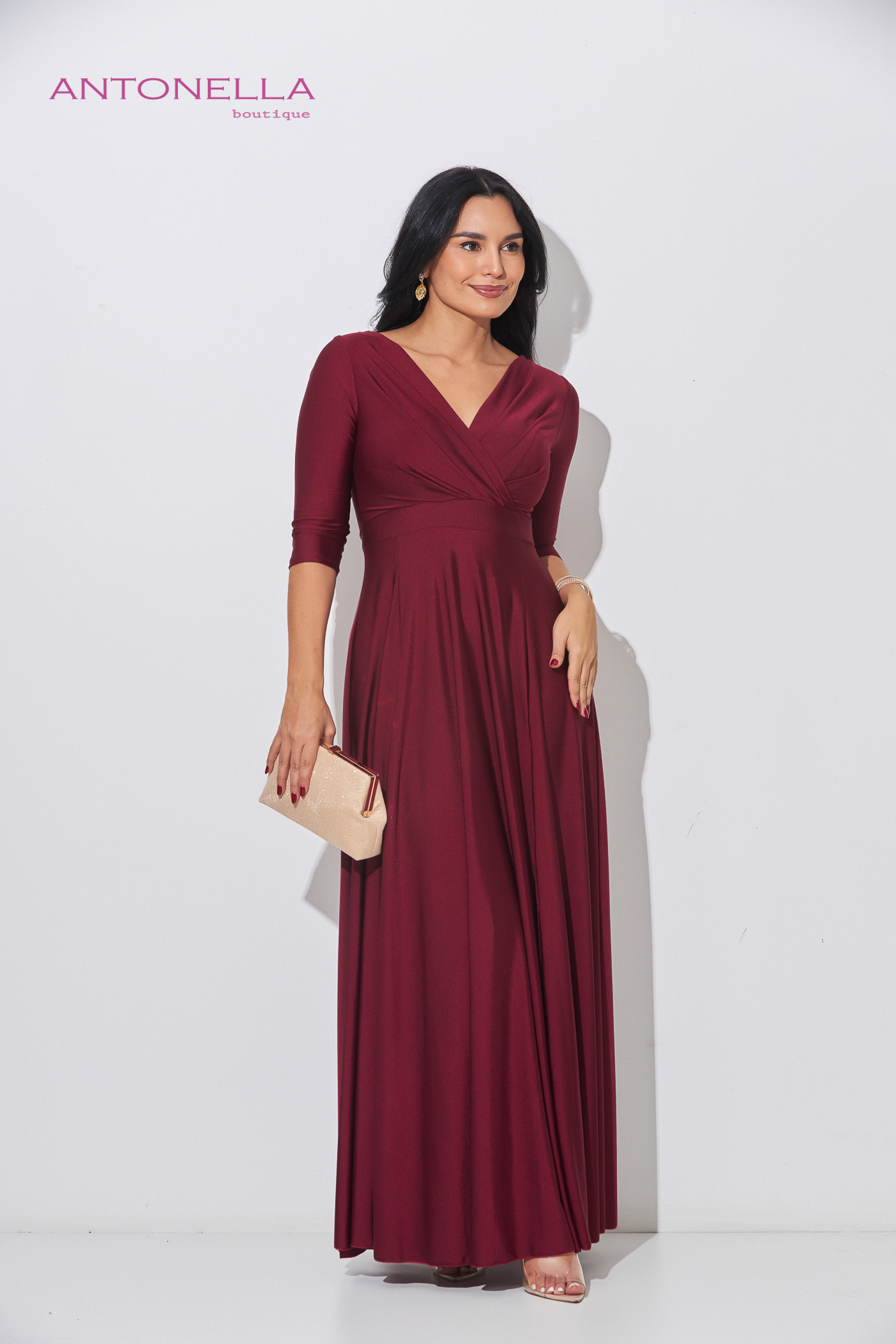 Vestido Gala Vino Licra Fria – foto 2