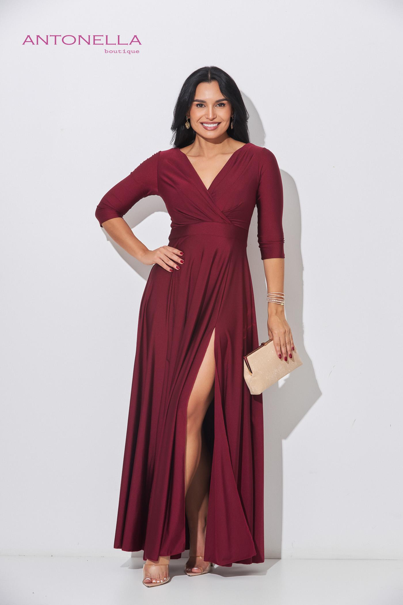 Vestido Gala Vino Licra Fria – foto 4