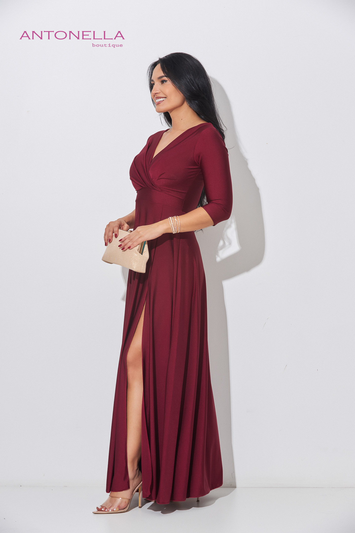 Vestido Gala Vino Licra Fria – foto 5