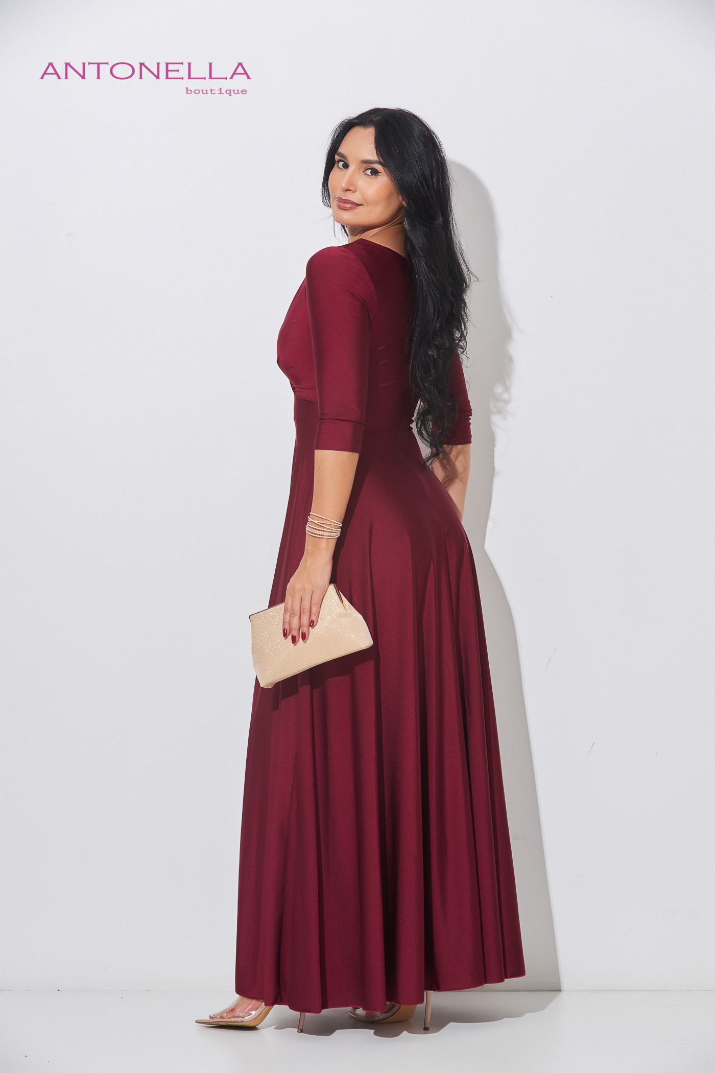 Vestido Gala Vino Licra Fria – foto 8