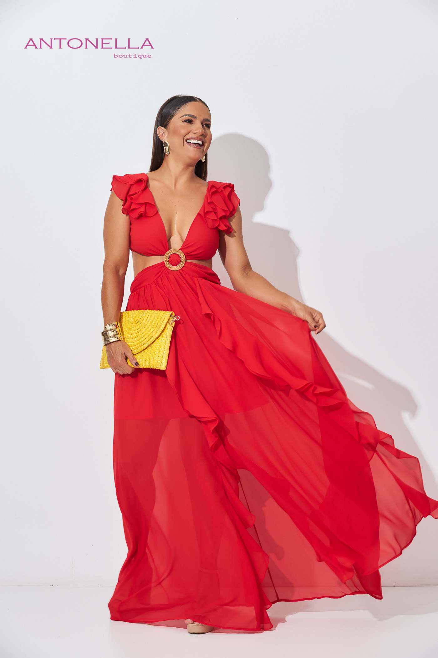 Vestido Largo Rojo Vuelos – foto 1