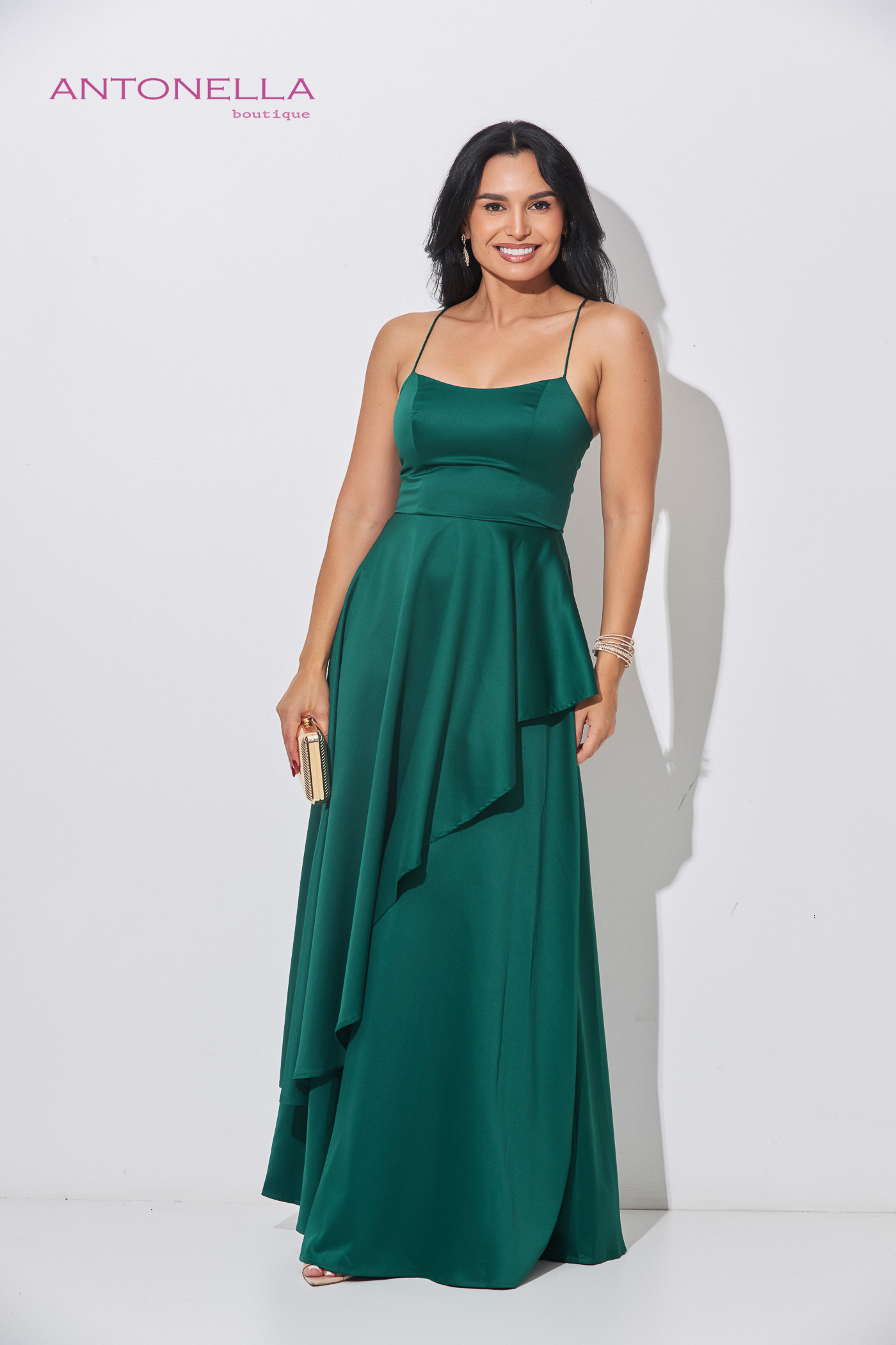 Vestido Gala Verde Satin – foto 2