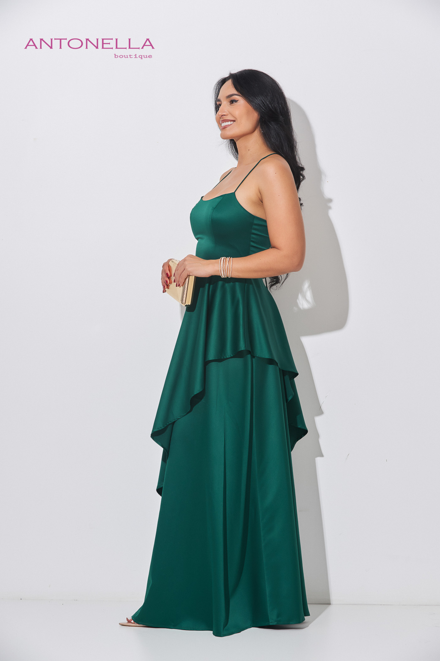 Vestido Gala Verde Satin – foto 4