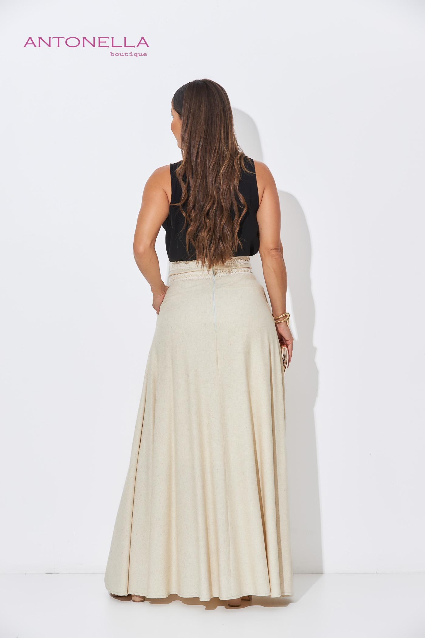 Falda Beige Lino – foto 2
