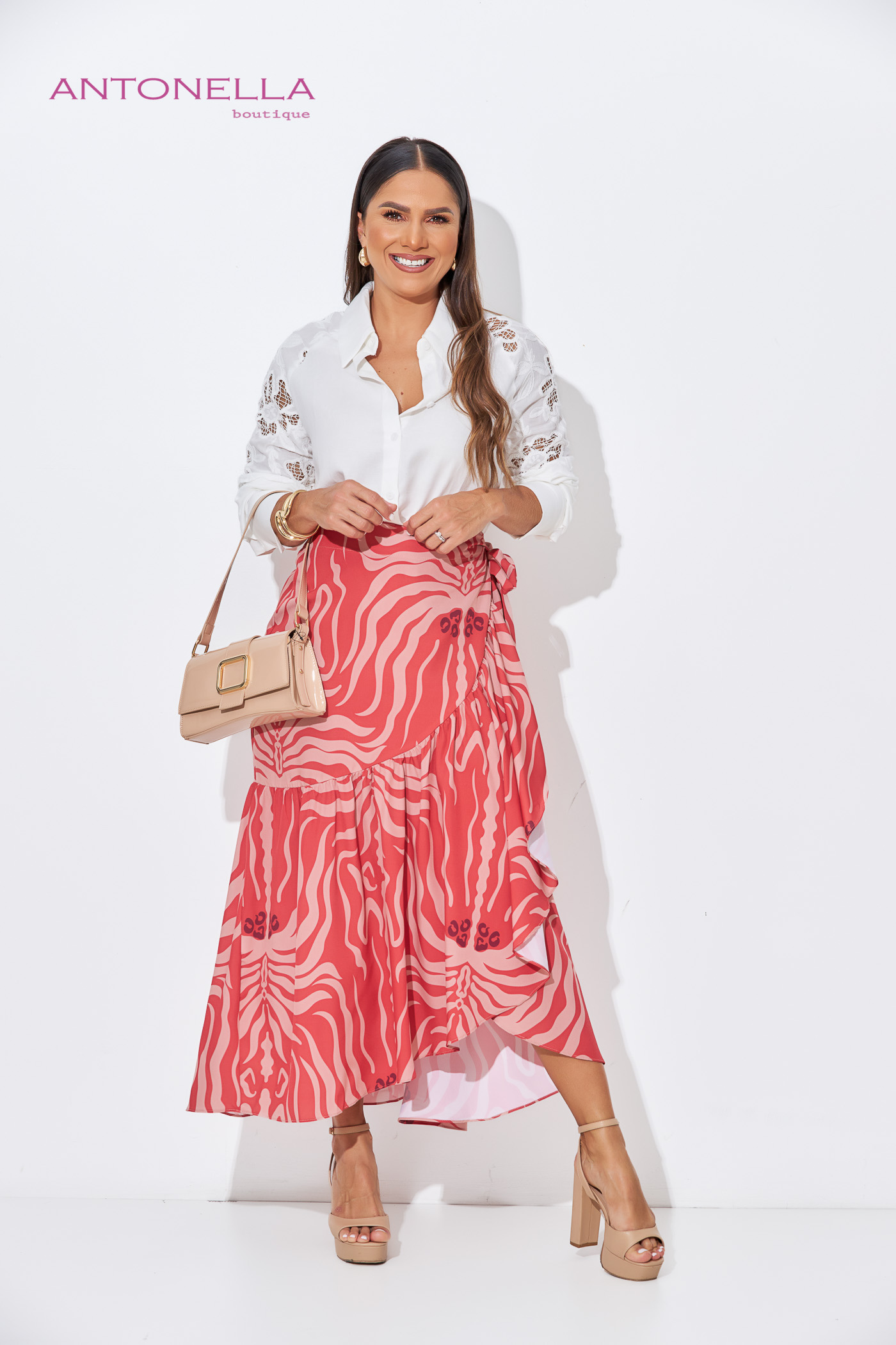 Falda Coral Estampada – foto 1