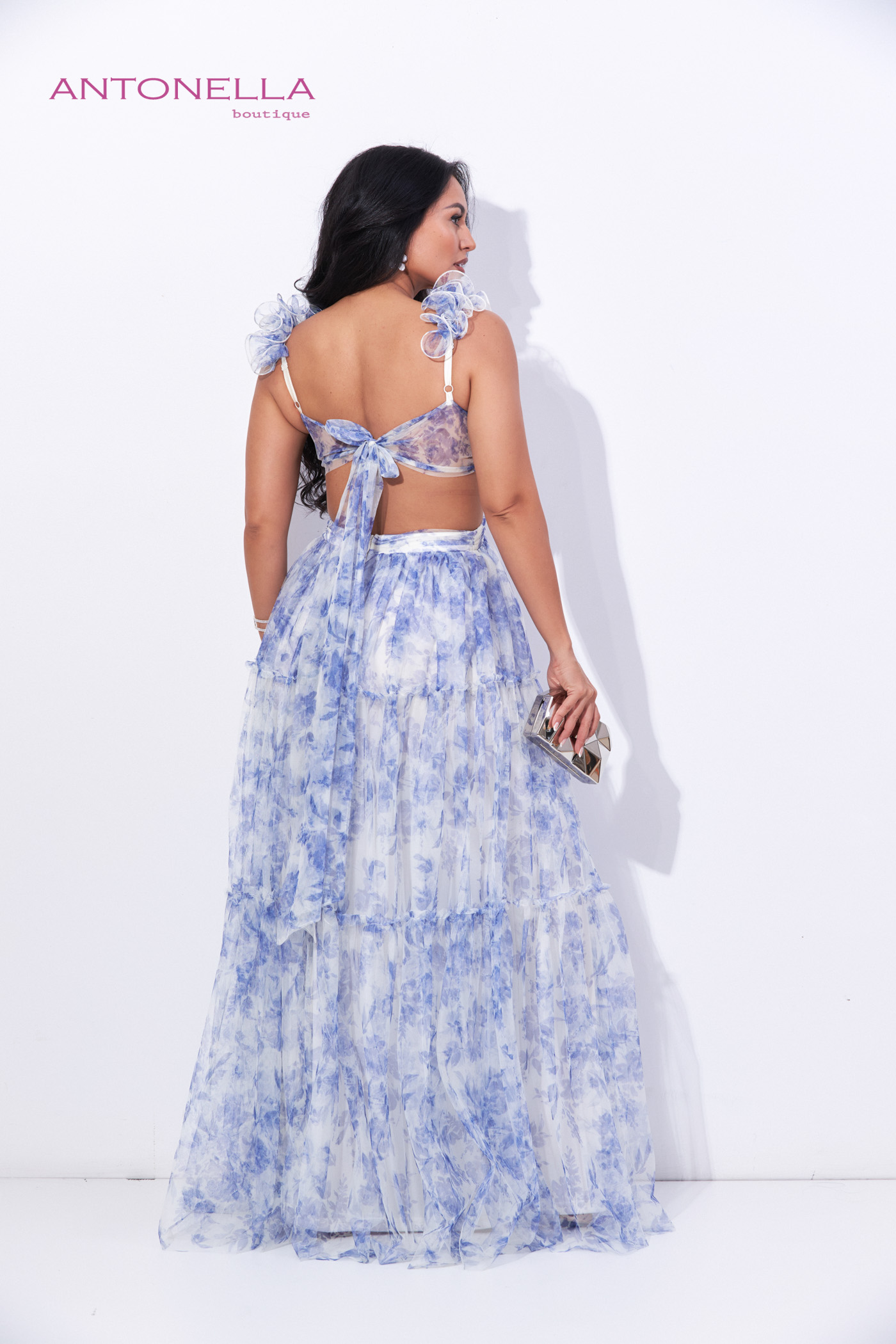 Vestido Gala Celeste Flores – foto 5