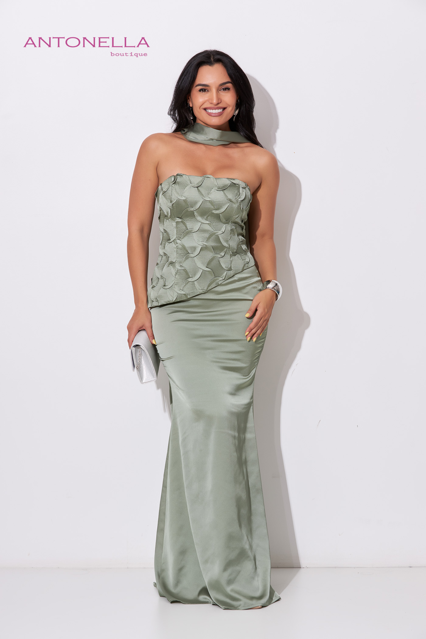 Vestido Gala Sage Con Corbatin – foto 3