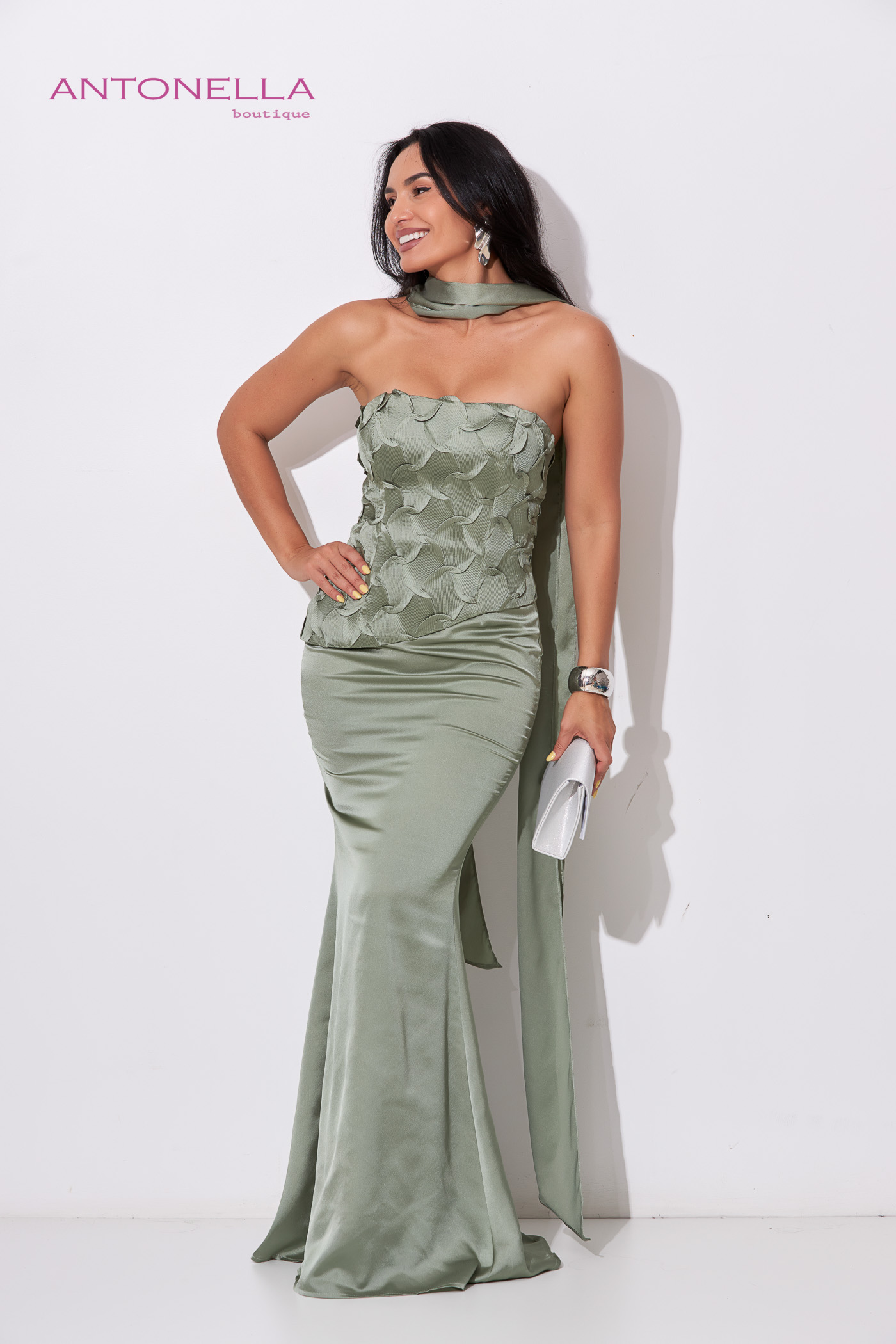 Vestido Gala Sage Con Corbatin – foto 6