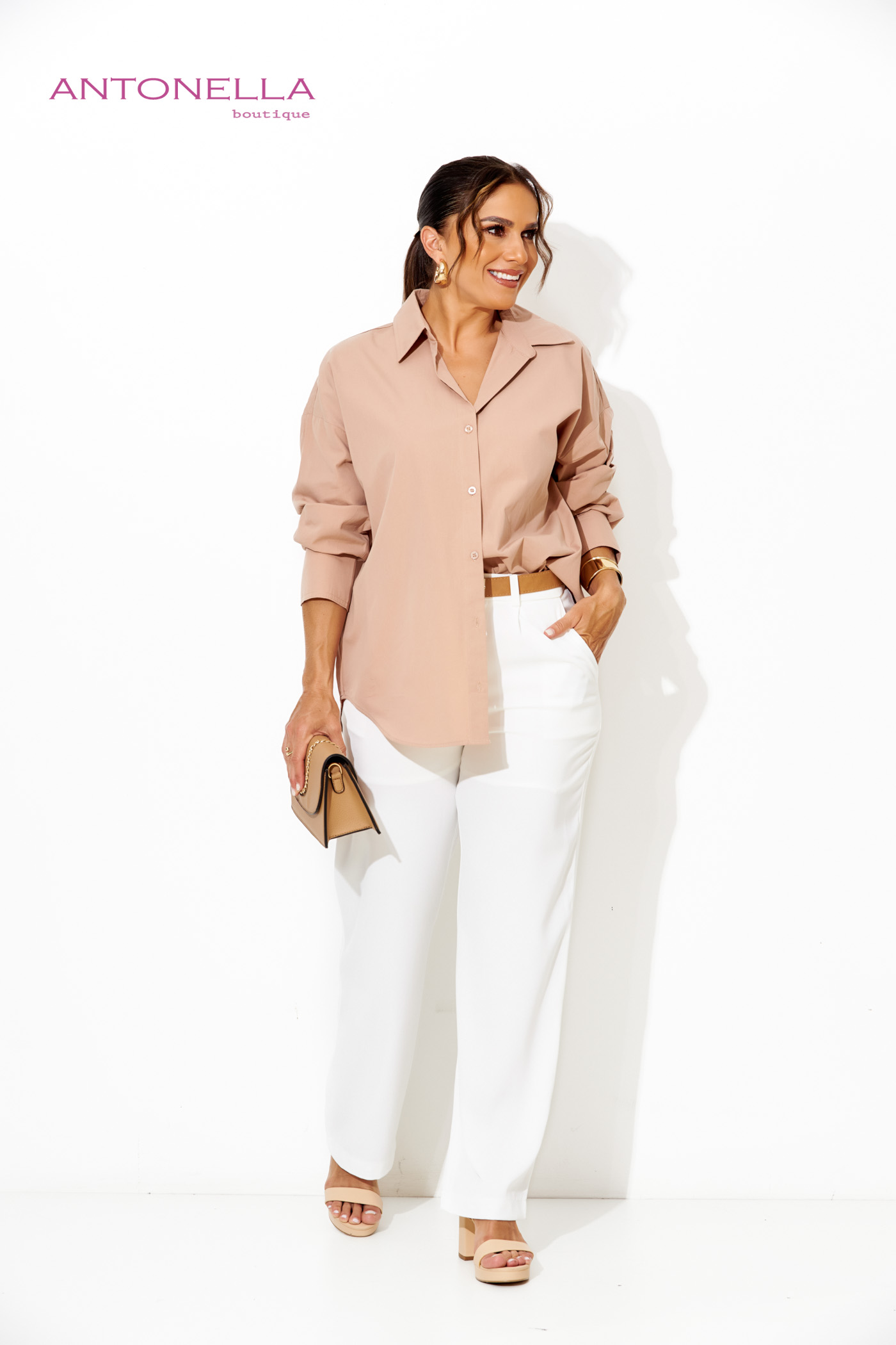 Pantalon Blanco Faja Café – foto 1