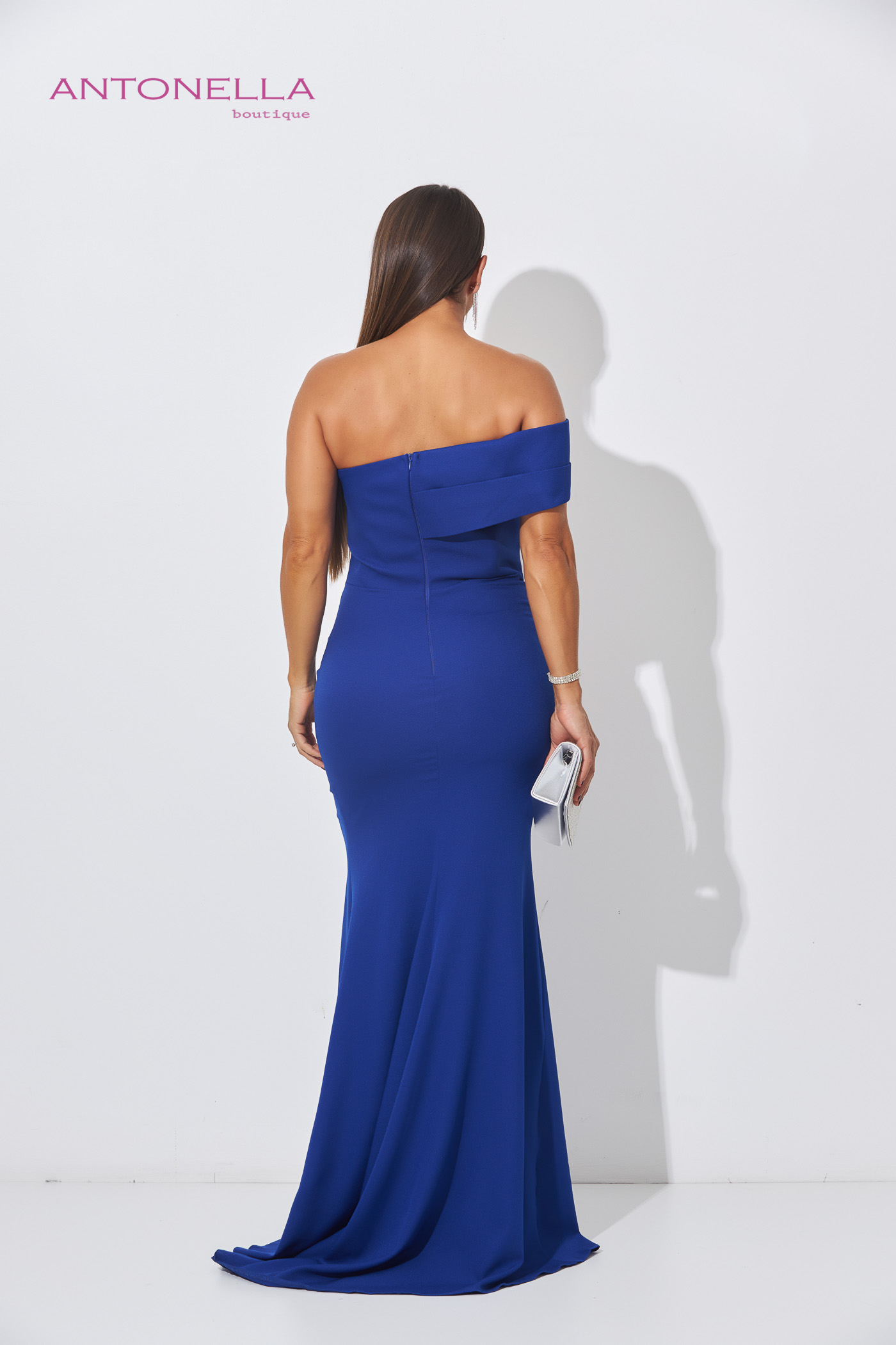 Vestido Gala Azul Rey Busto Piedras – foto 3