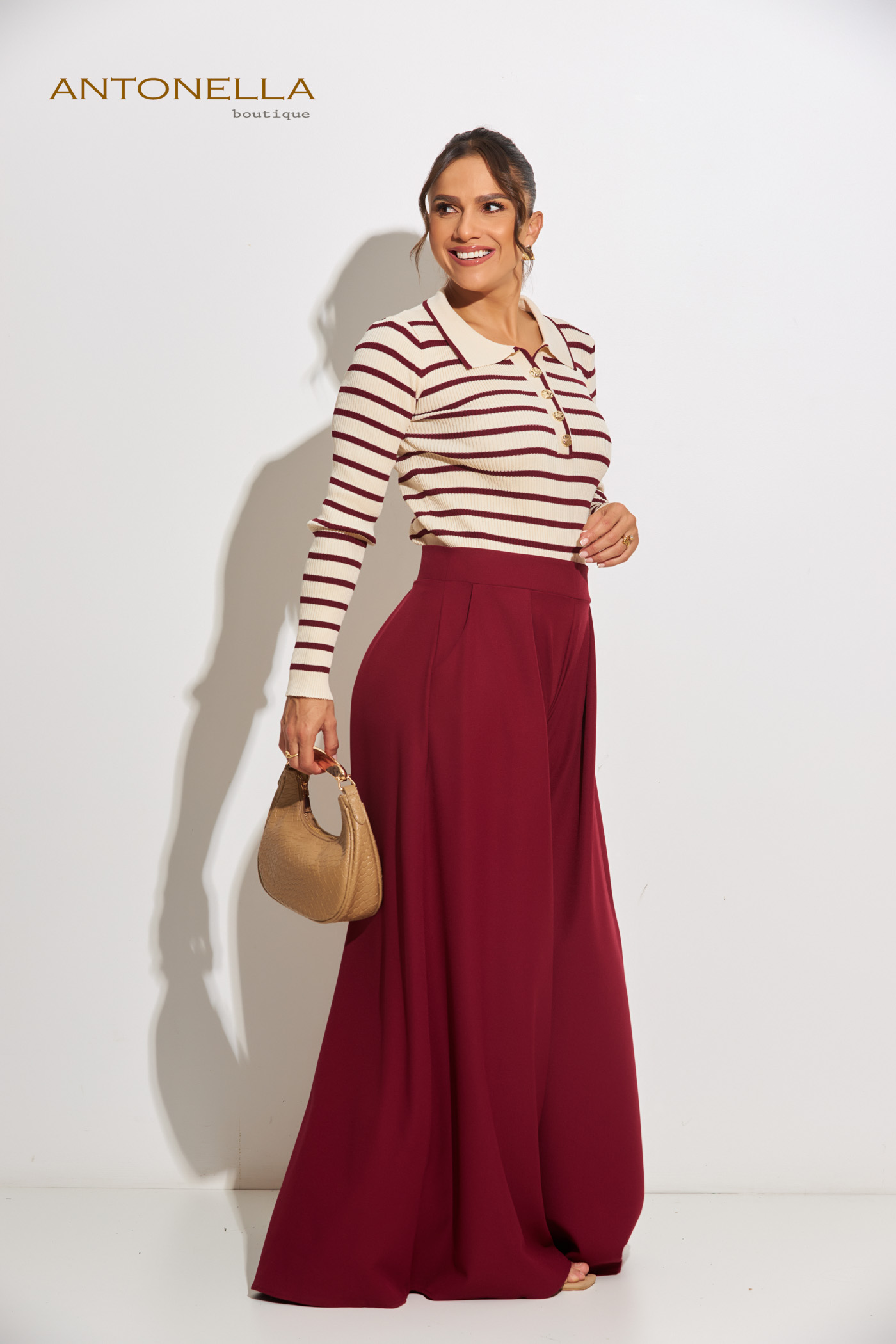 Pantalón Burgundy Palazo – foto 2