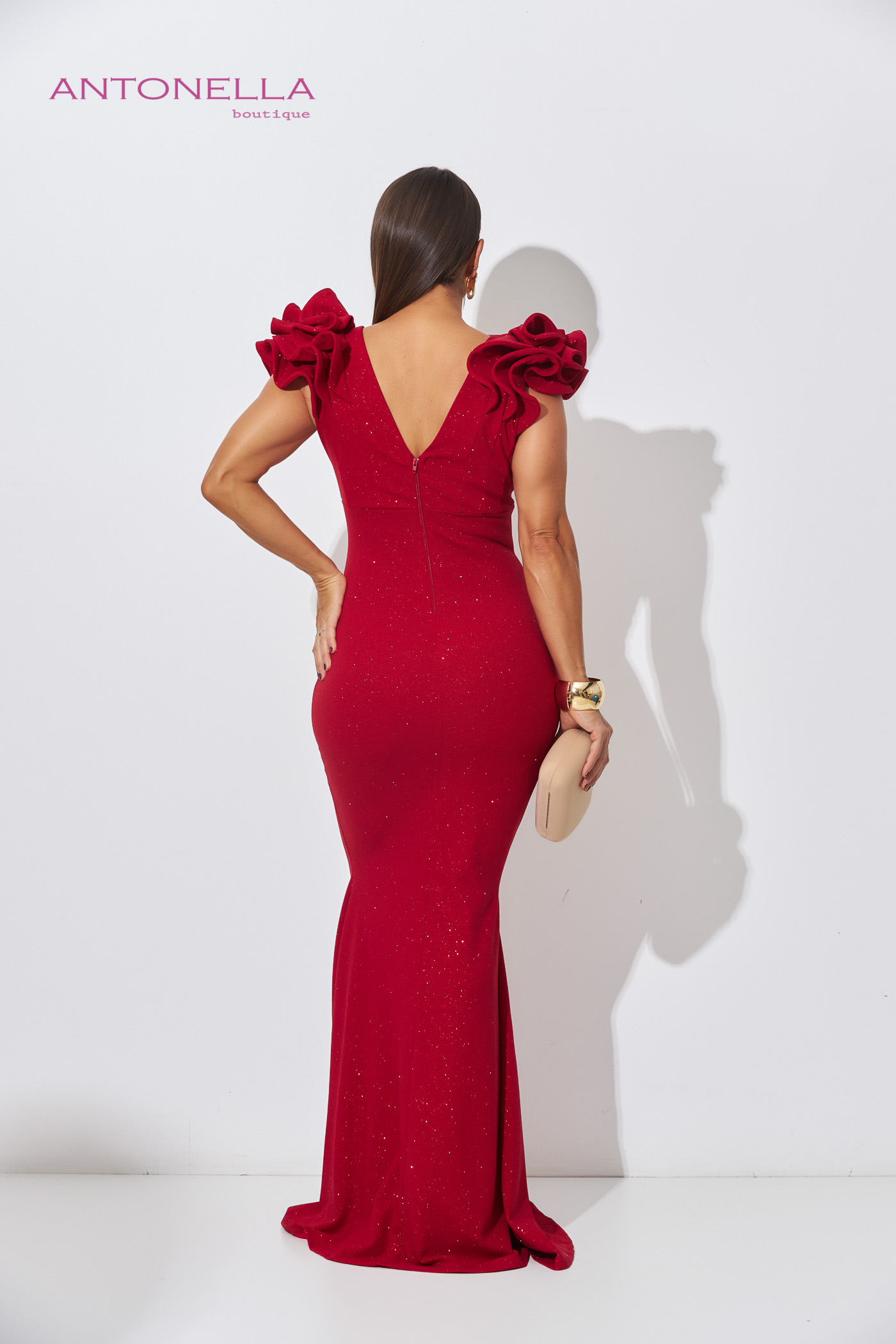 Vestido Gala Rojo Brillo – foto 5
