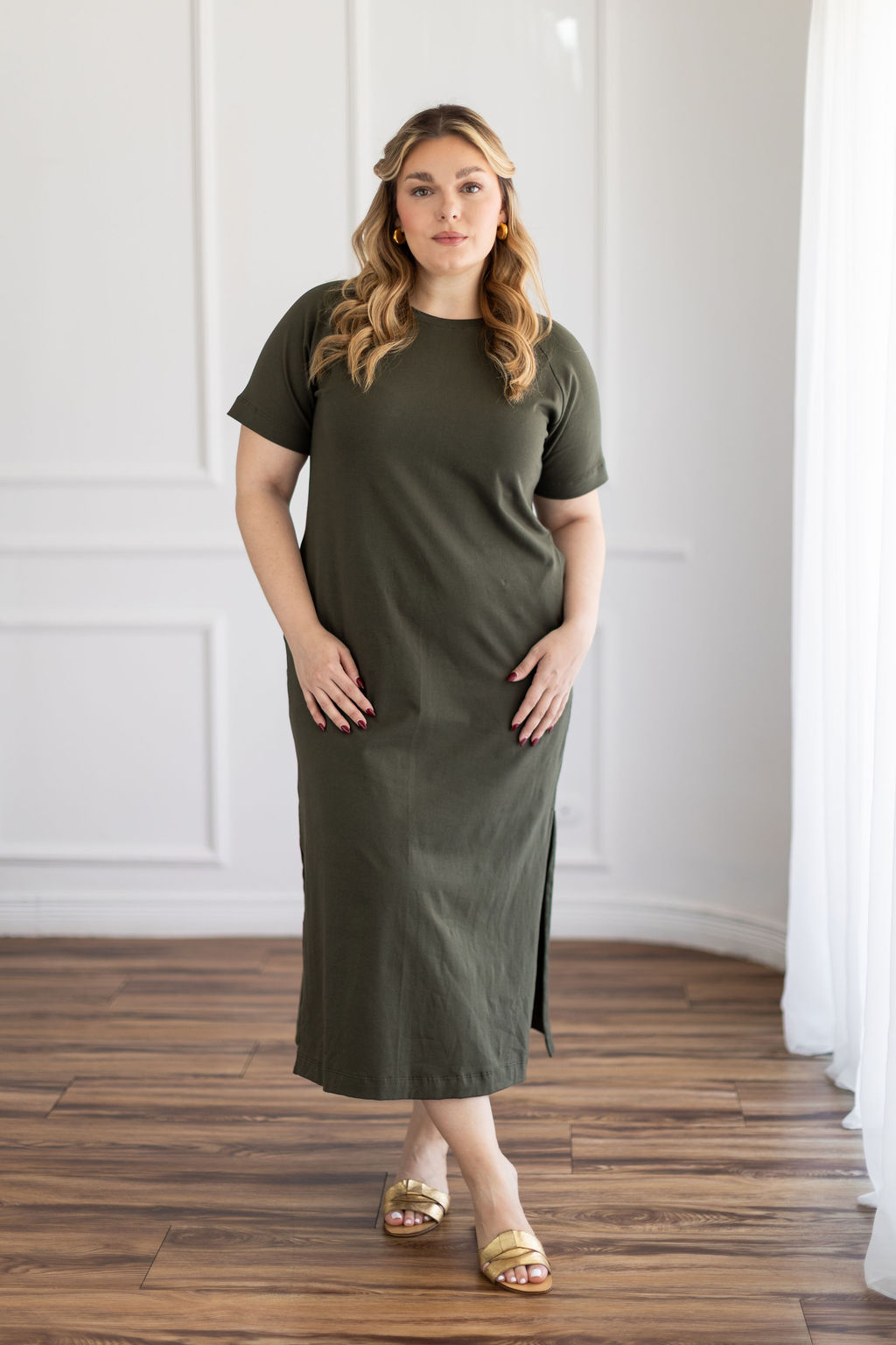 Maxi vestido musgo