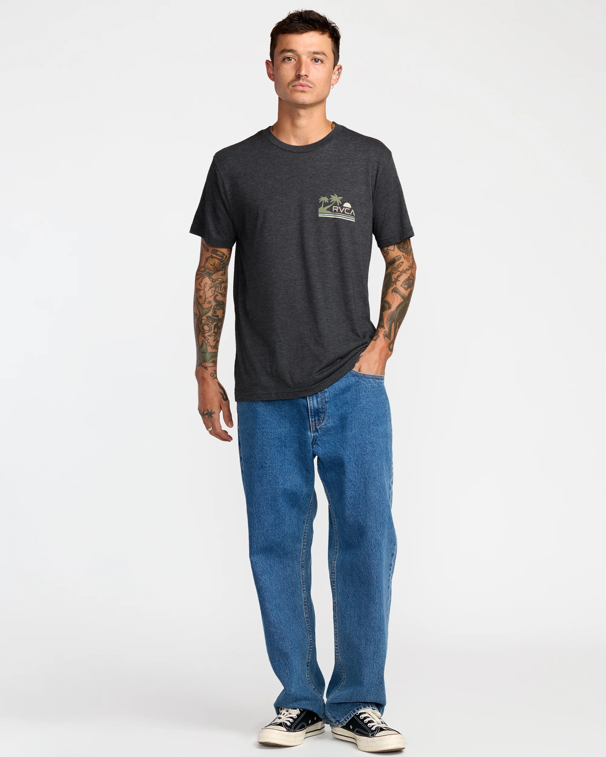 CAMISETA MASCULINO RVCA PALM TRAIL – foto 3