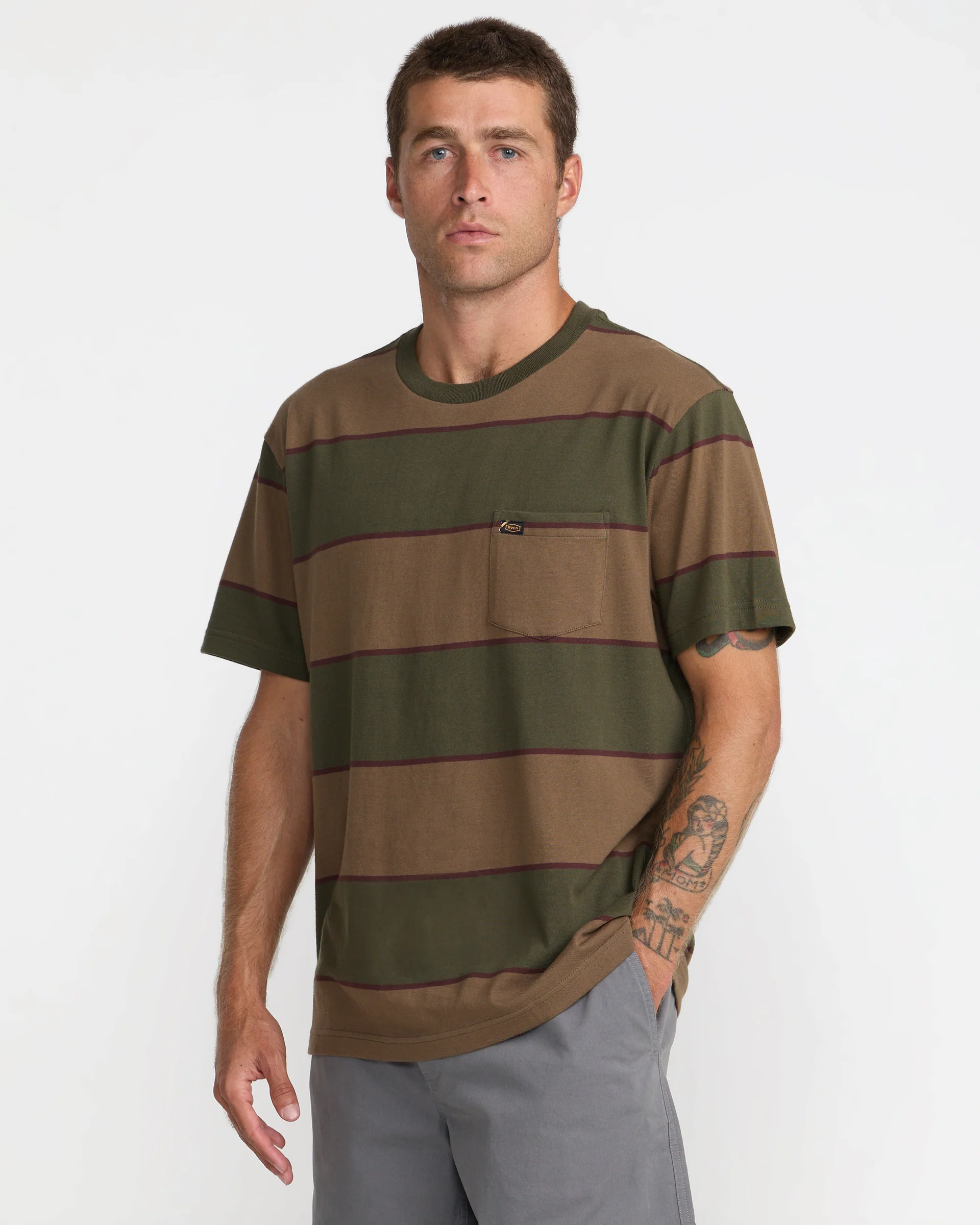 CAMISETA MASCULINO RVCA DAYSHIFT STRIPE – foto 3
