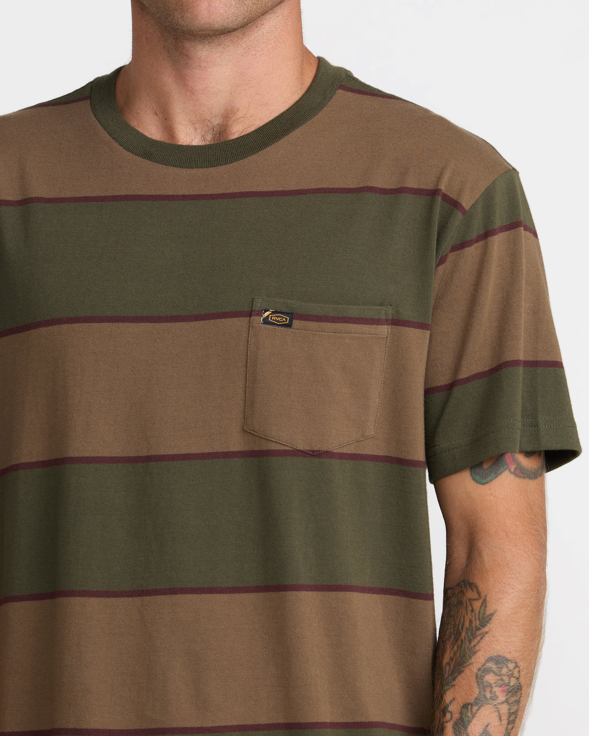 CAMISETA MASCULINO RVCA DAYSHIFT STRIPE – foto 4