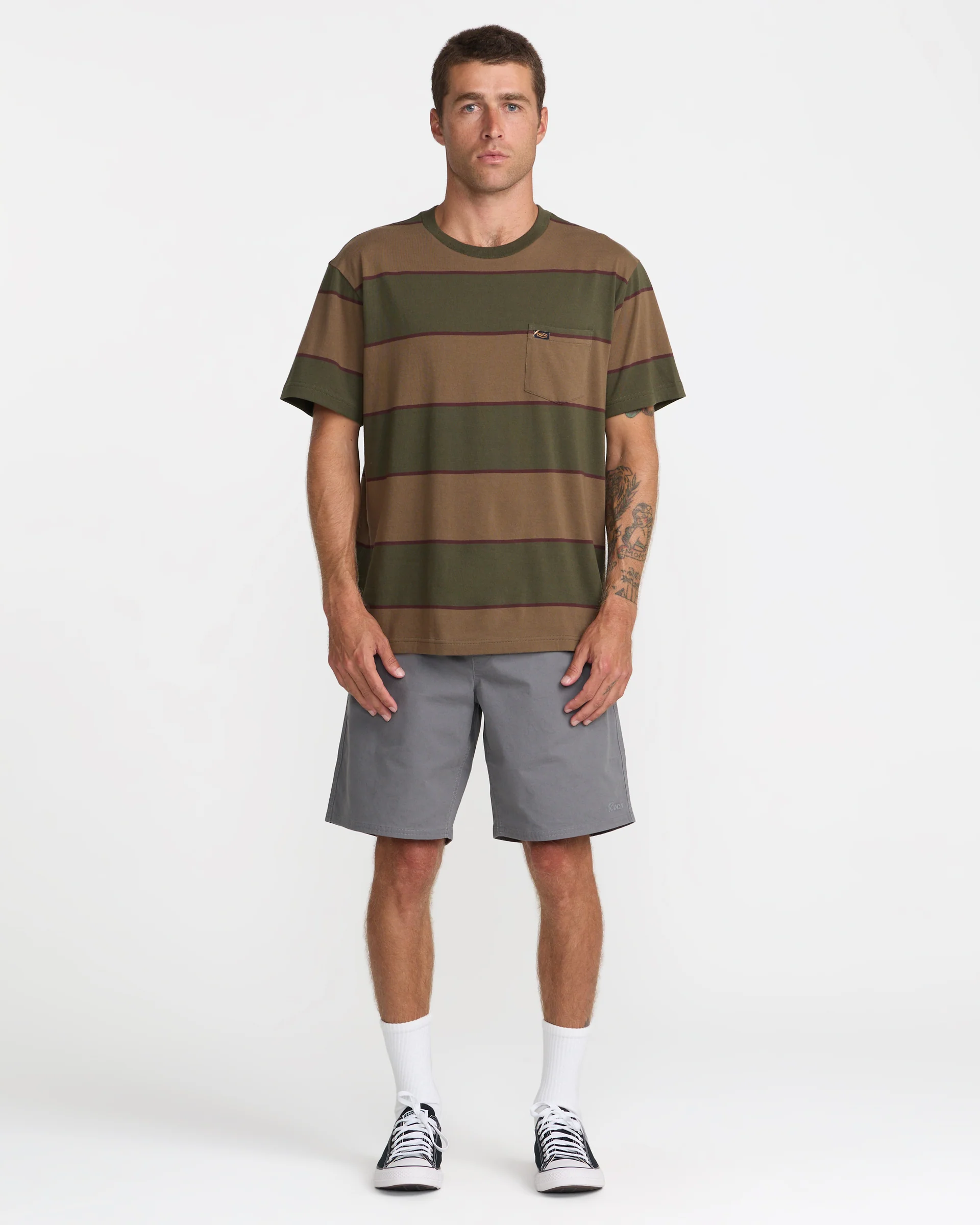 CAMISETA MASCULINO RVCA DAYSHIFT STRIPE – foto 5