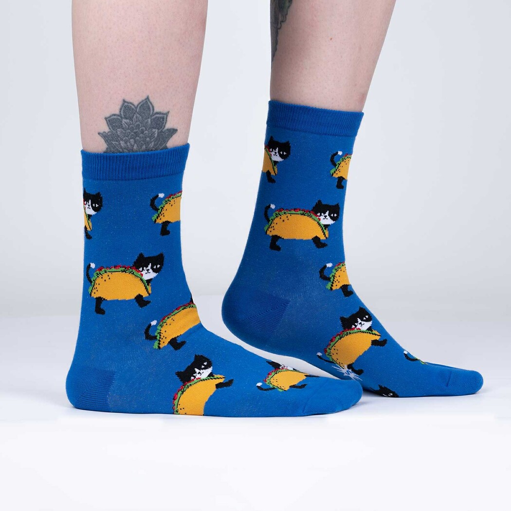 MEDIAS FEMENINO SOCK IT TO ME LETS TACO BOUT CATS