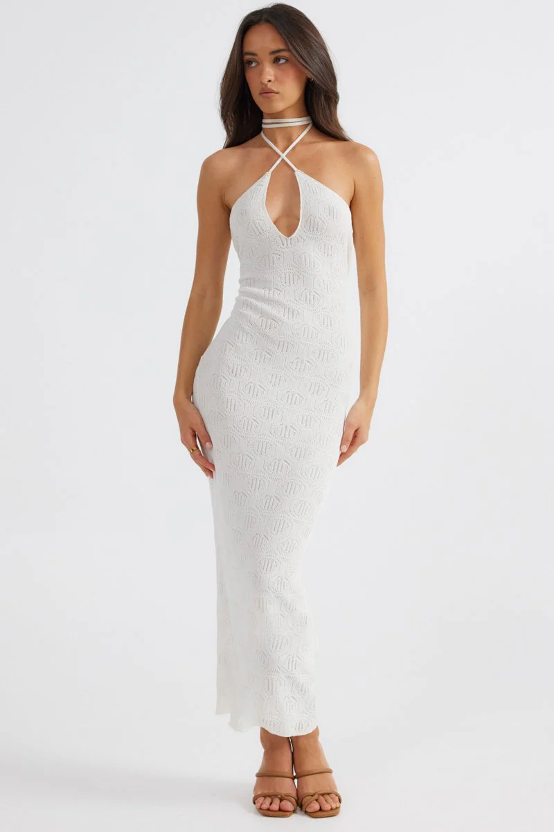 Aelia Halterneck Dress White – foto 2