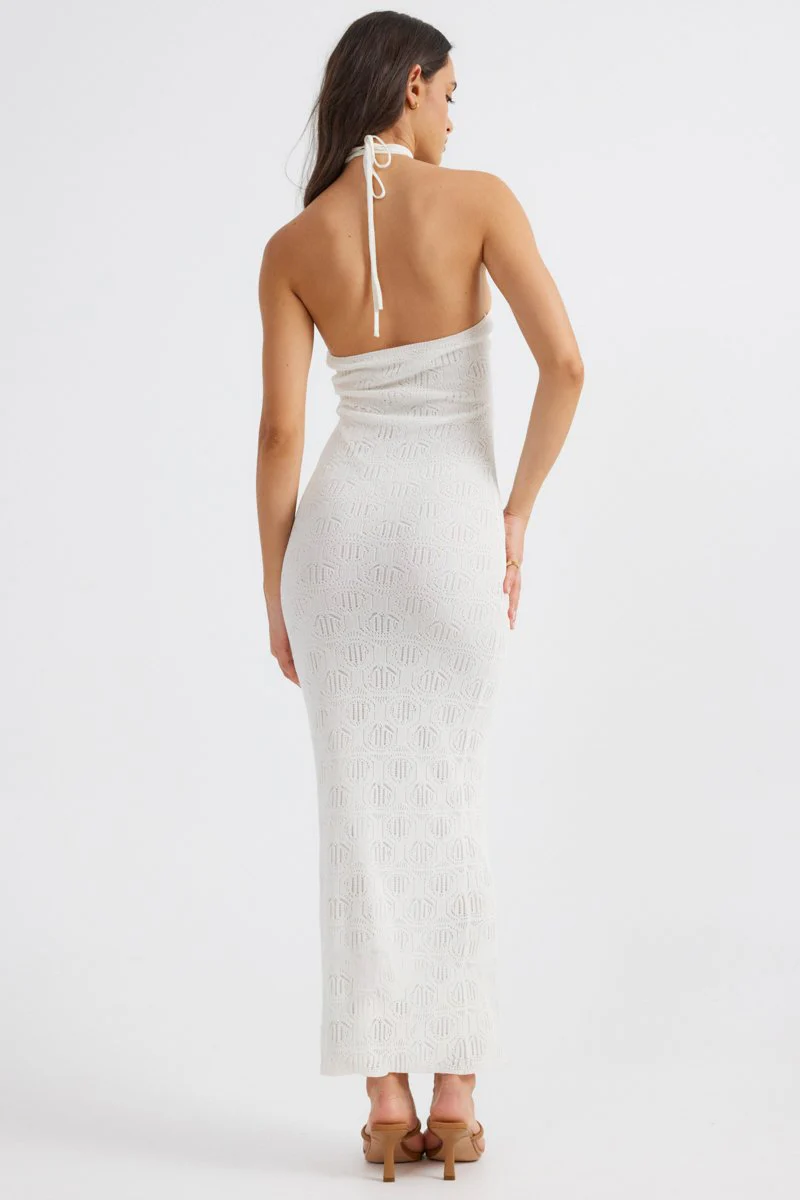 Aelia Halterneck Dress White – foto 4