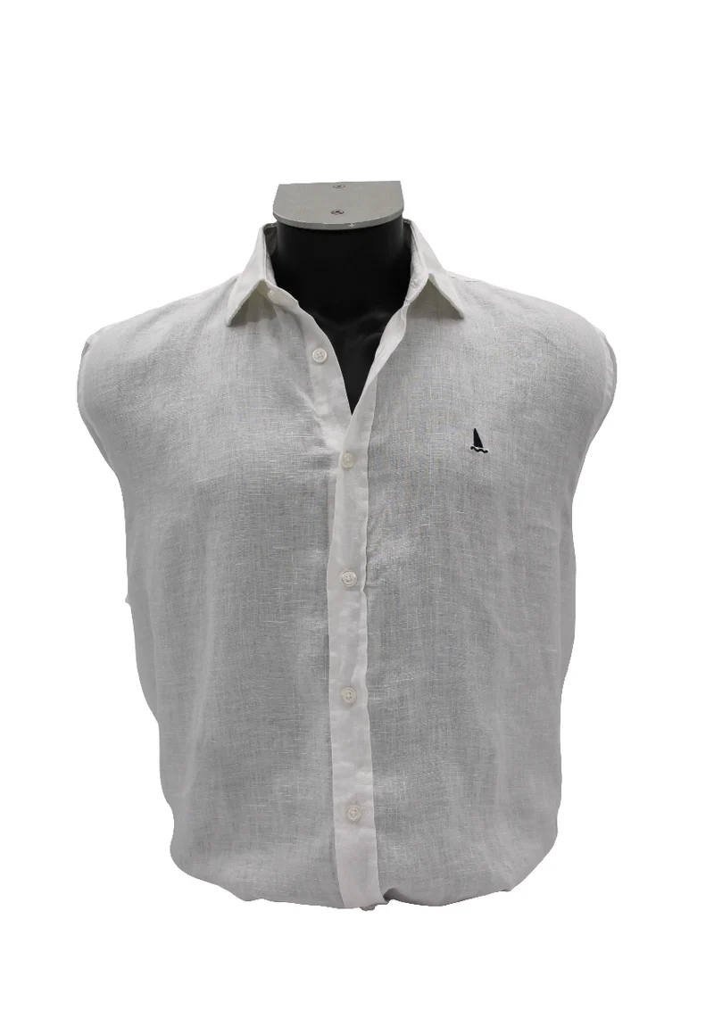 Camisa Lino Manga Larga Blanca