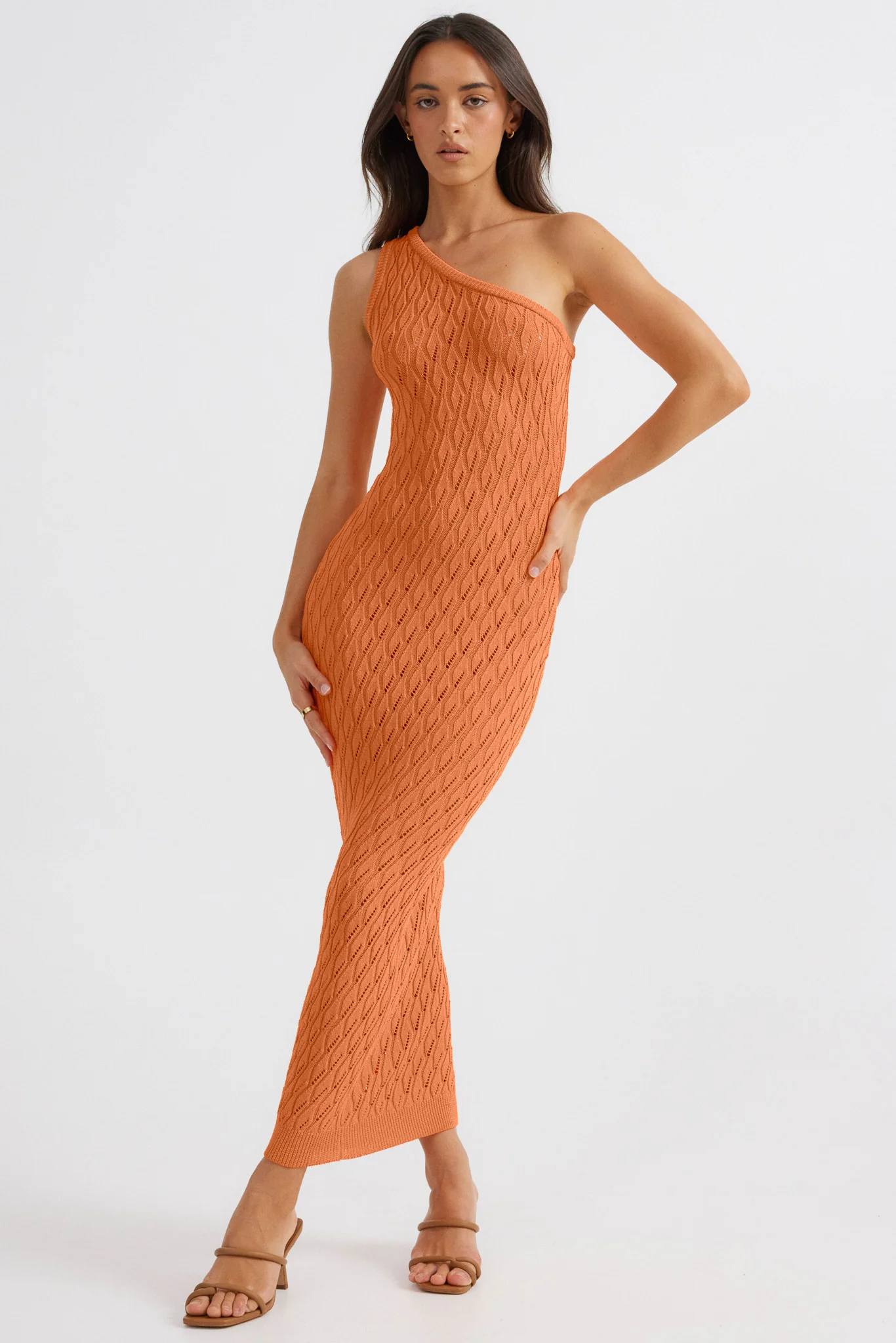 Claire One Shoulder Dress Orange – foto 1