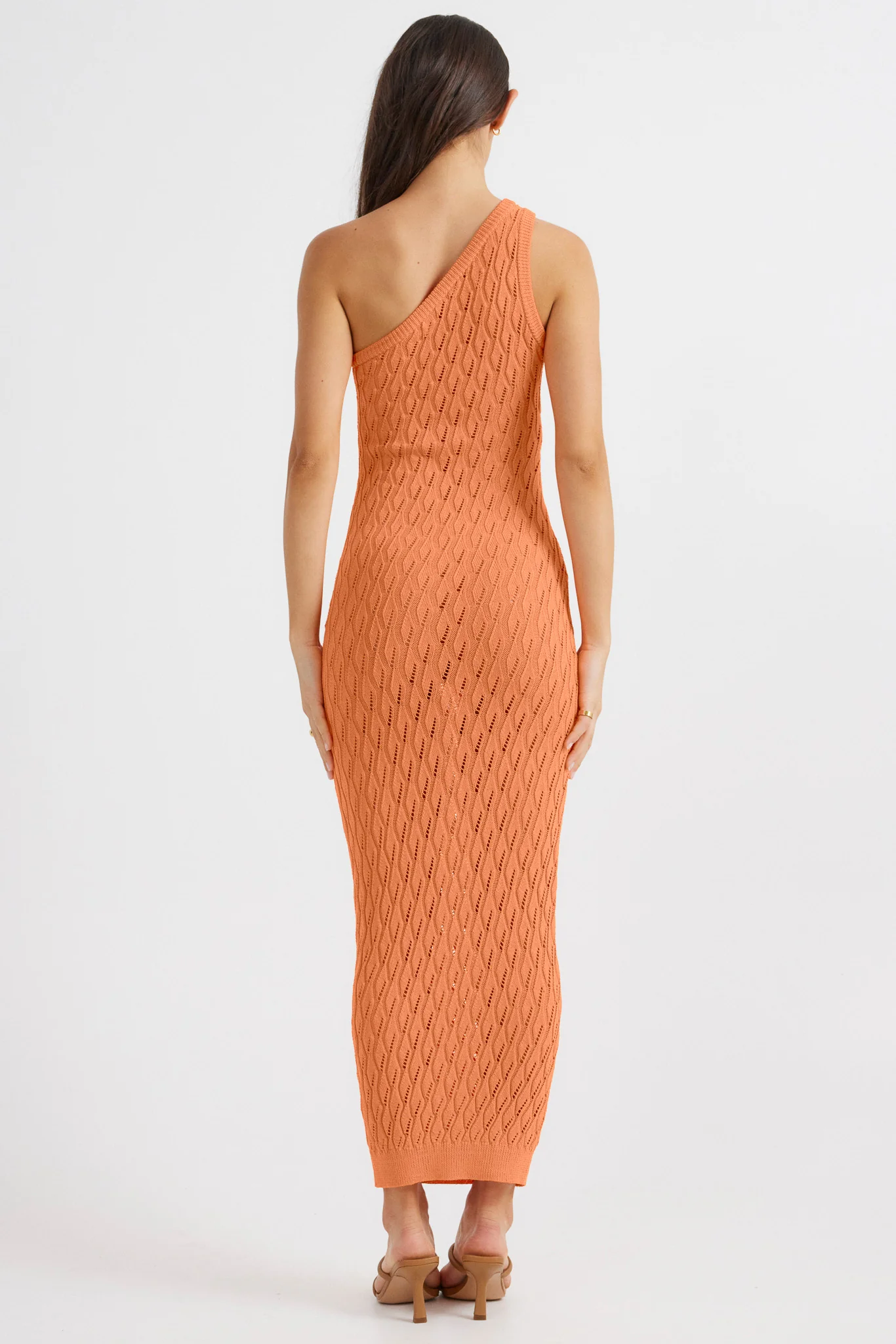 Claire One Shoulder Dress Orange – foto 3