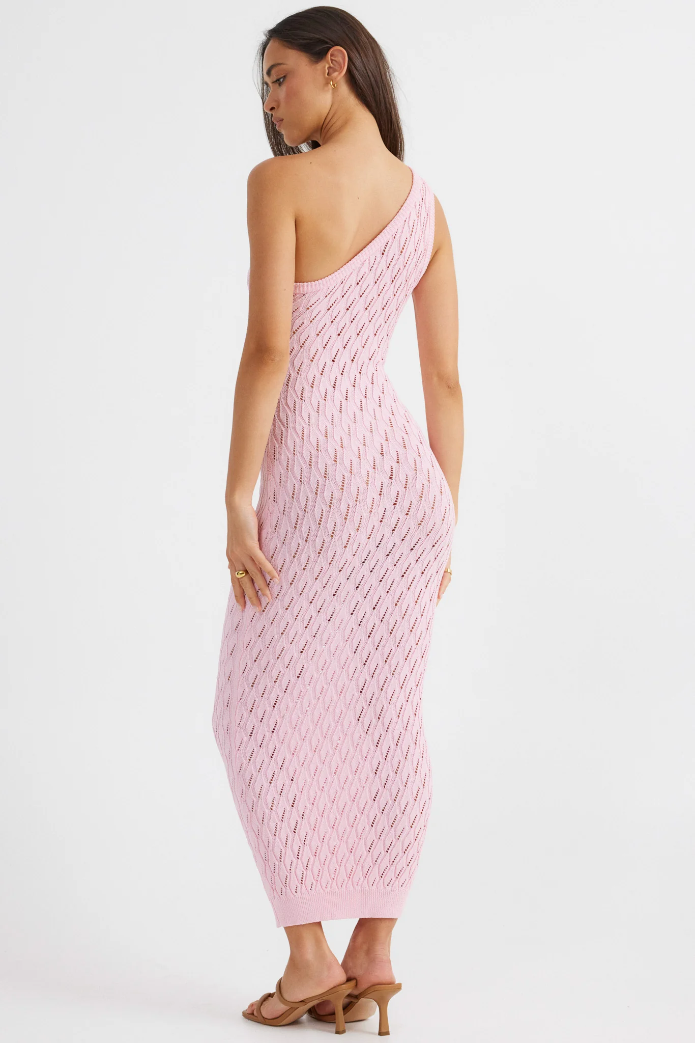 Claire One Shoulder Dress Pink – foto 4