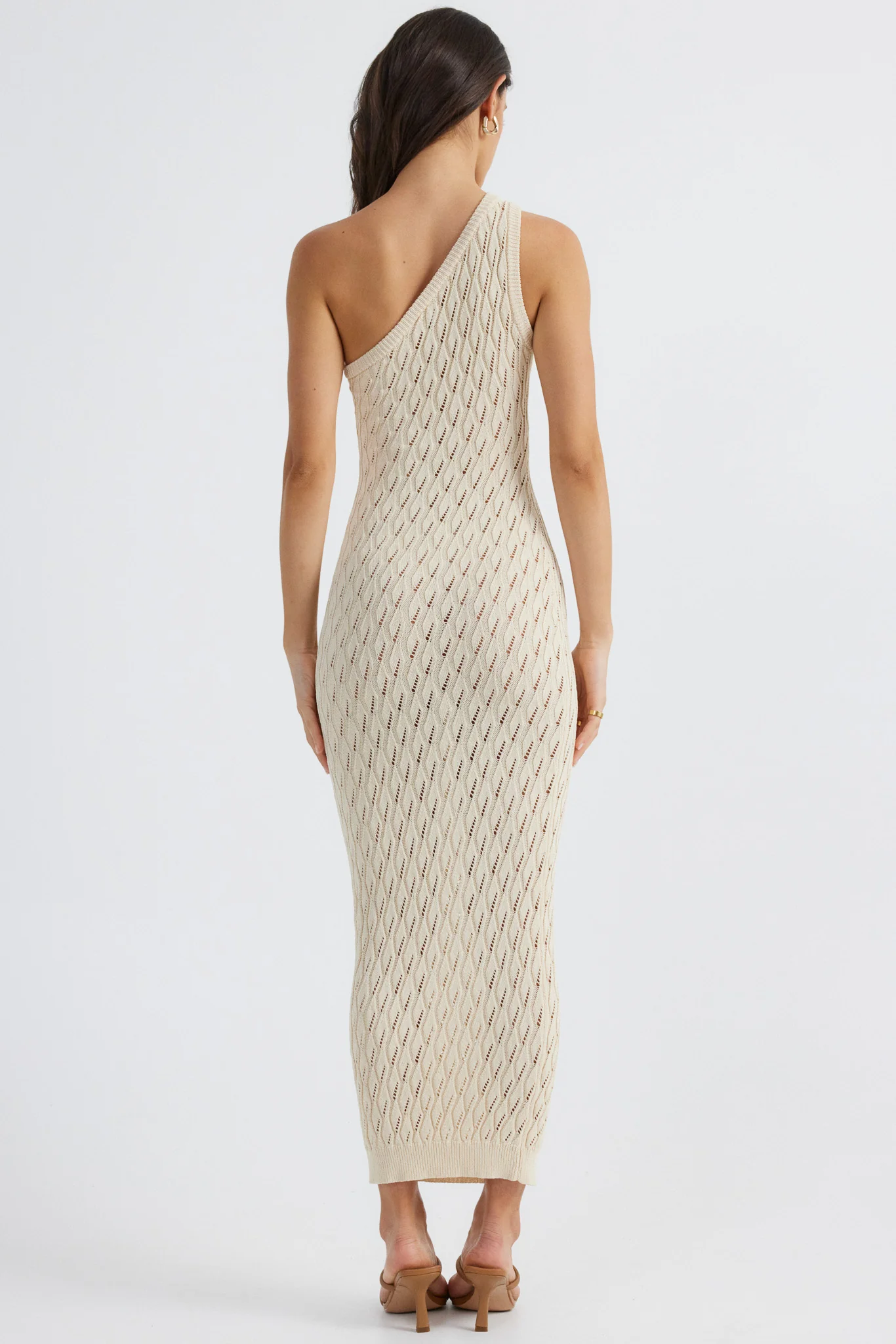 Claire One Shoulder Dress Sand – foto 2