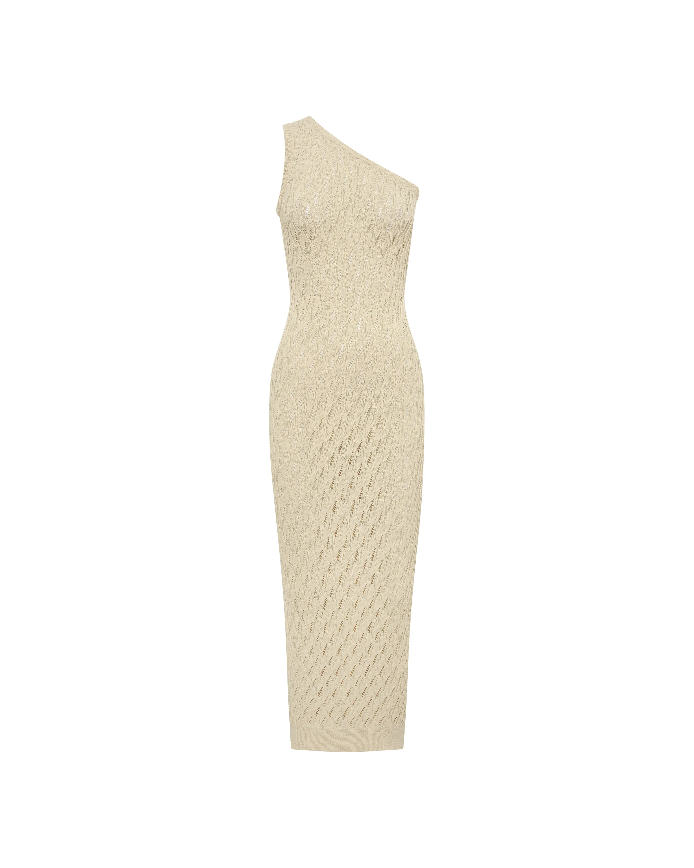 Claire One Shoulder Dress Sand – foto 3