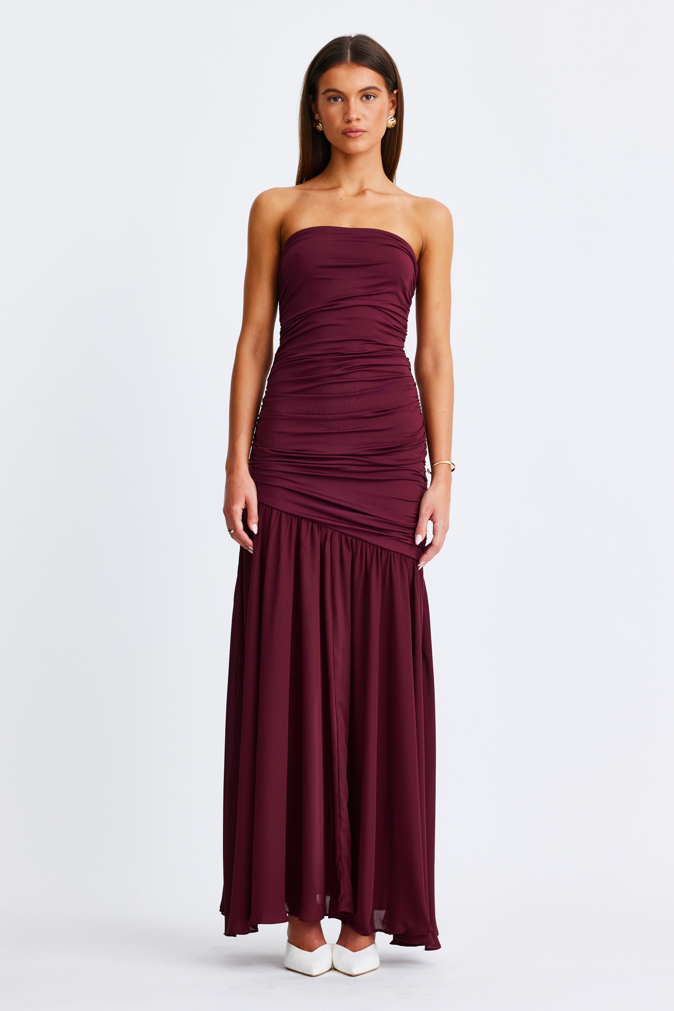 Neve Strapless Maxi Dress Cranberry