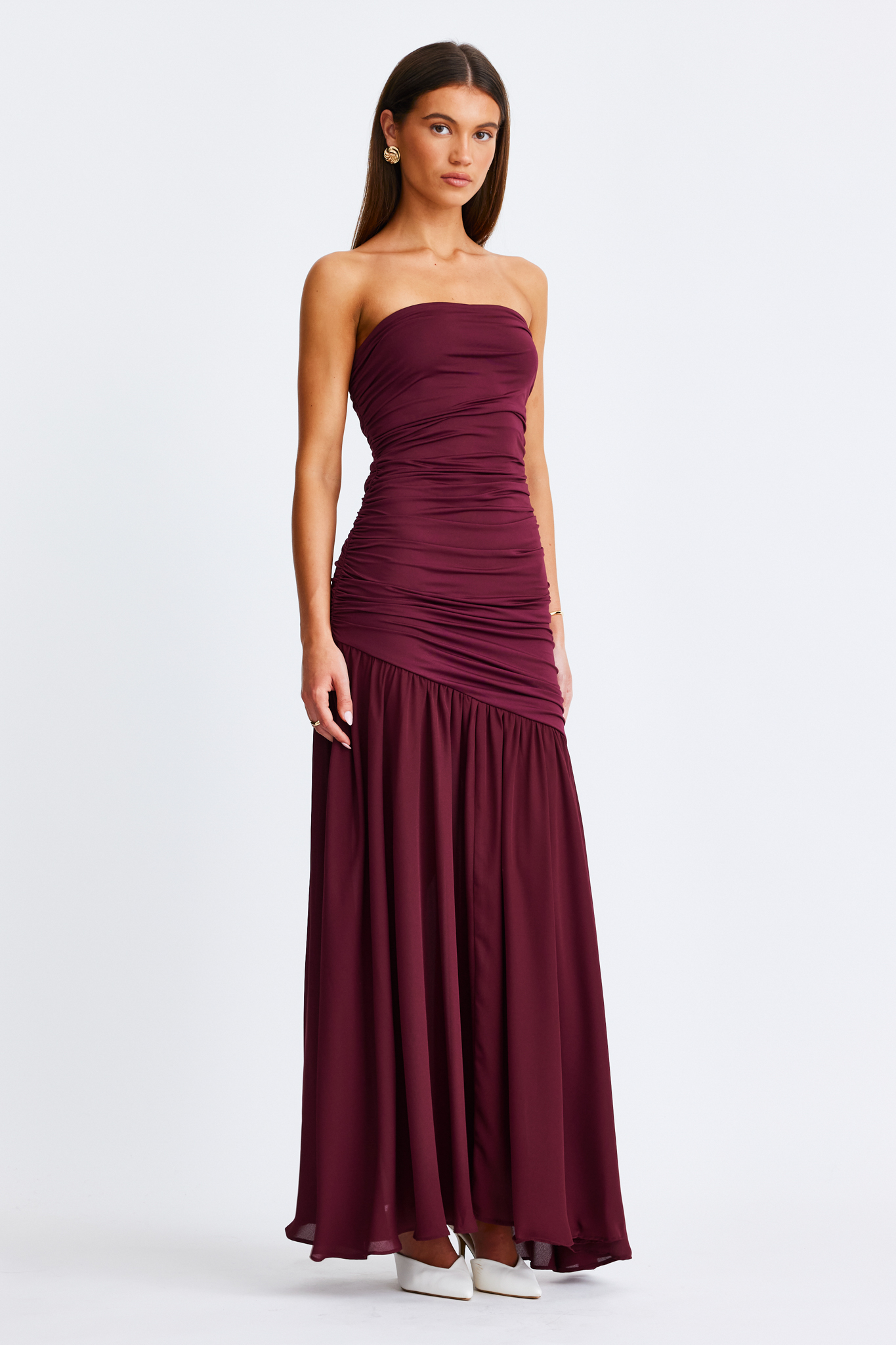 Neve Strapless Maxi Dress Cranberry