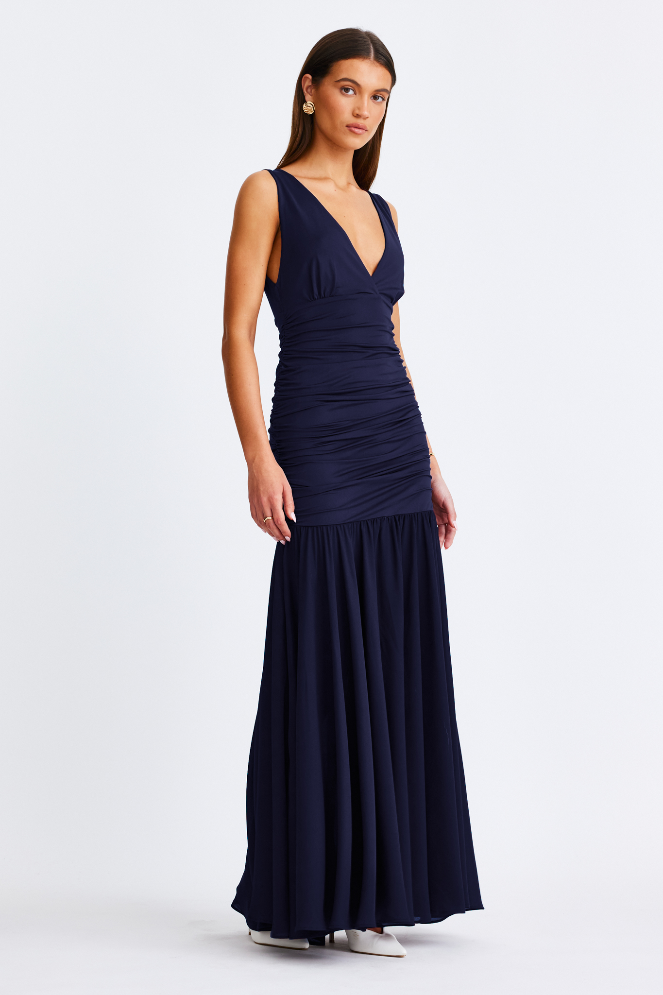 Neve V Neck Maxi Dress Navy – foto 1