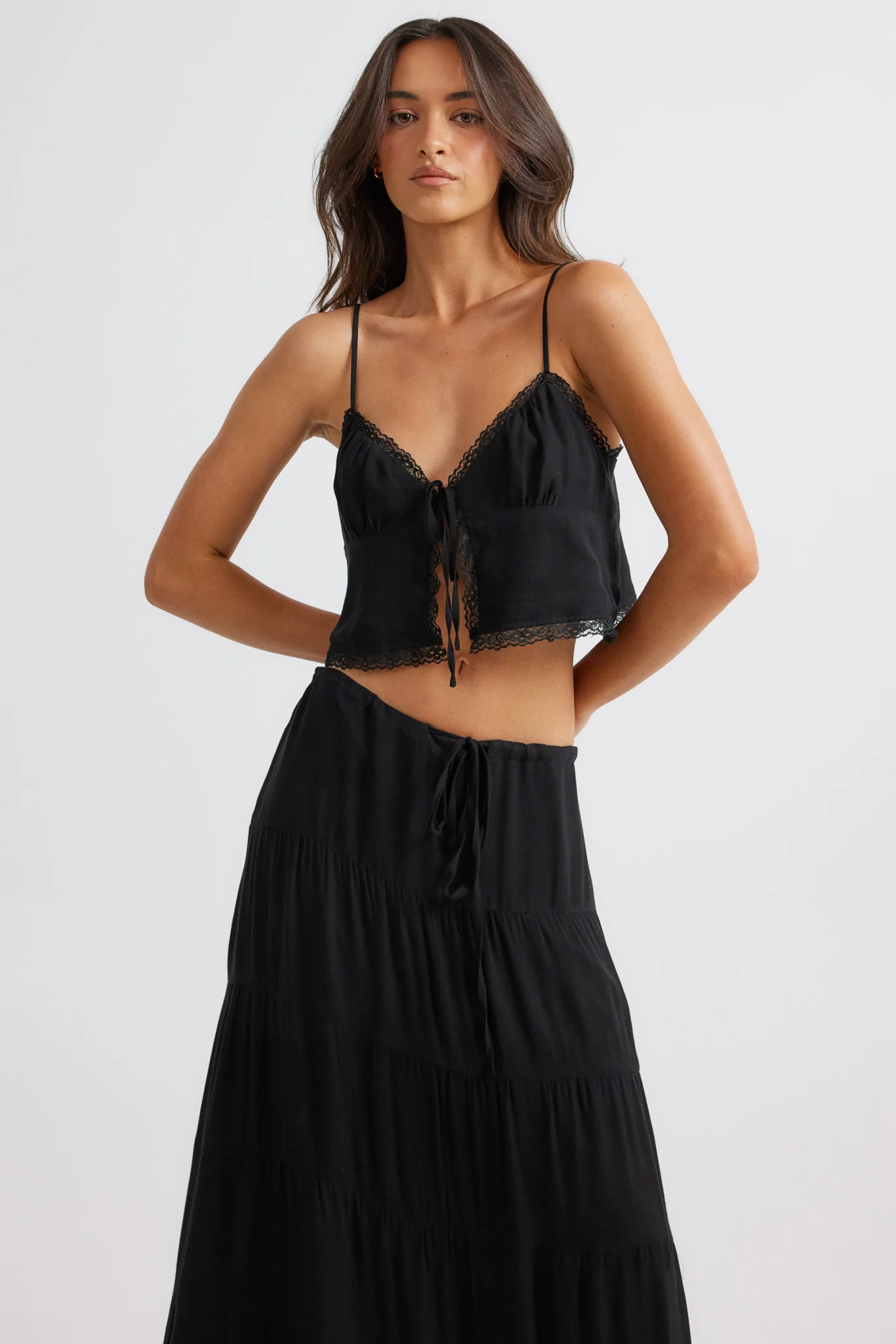 Ophelia Tie Up Cami Black – foto 3