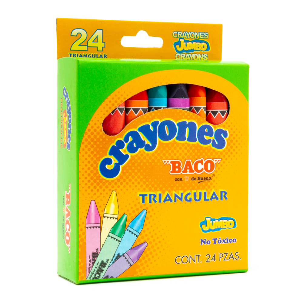 BACO CRAYONES TRIANGULAR JUMBO 24 UND