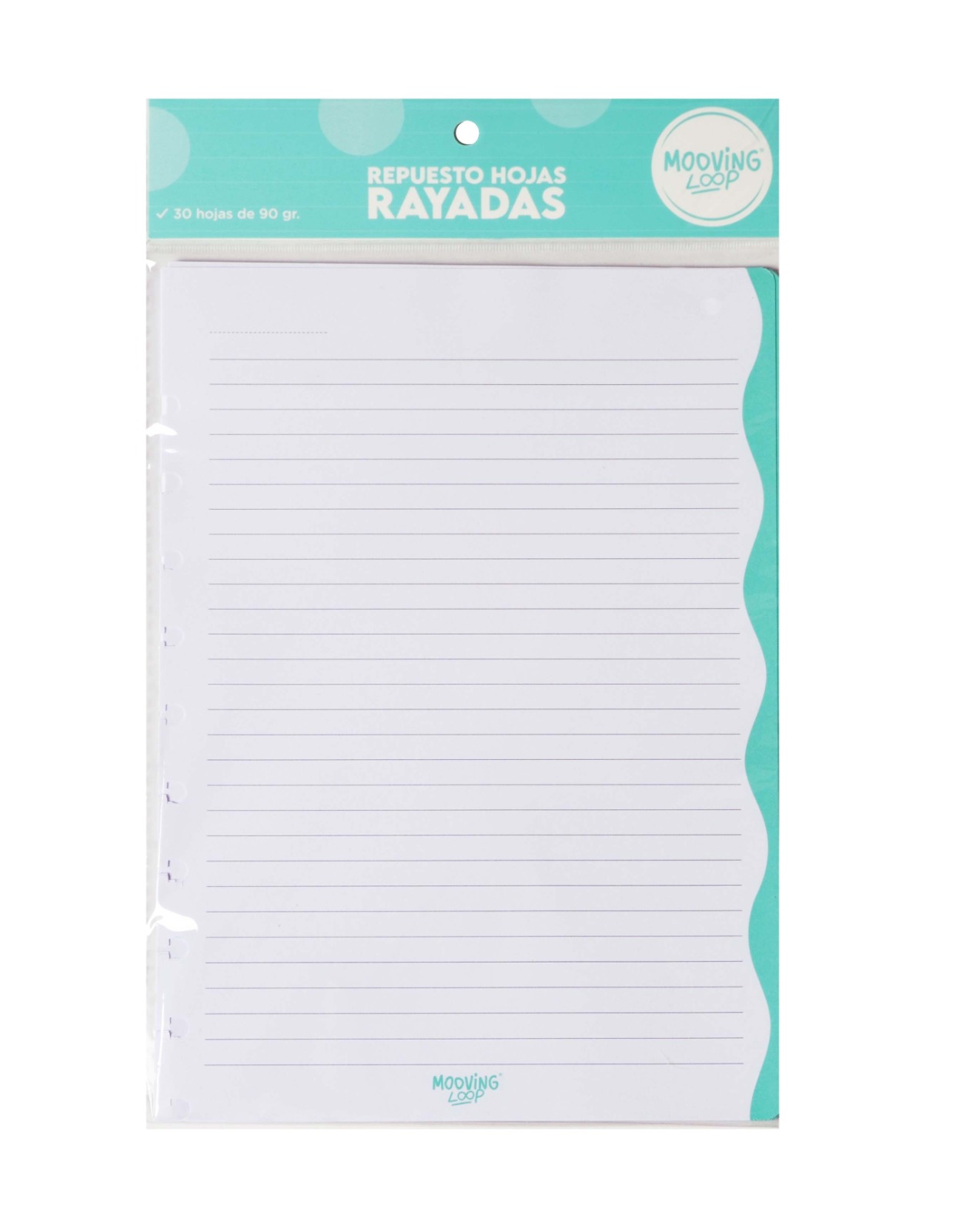 MOOVING REFILL LOOP HOJAS RAYADAS CARTA