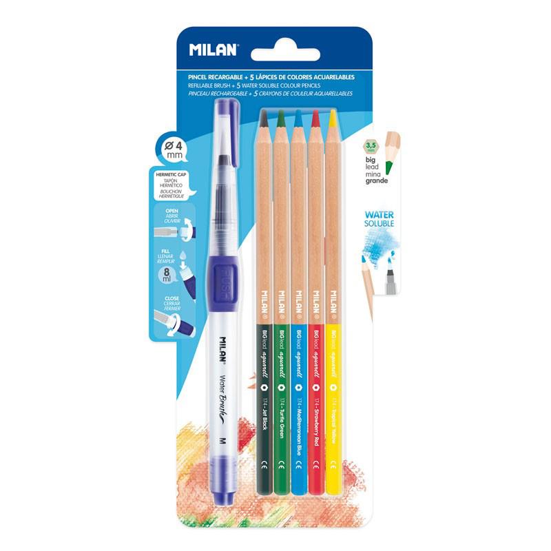 MILAN WATER BRUSH CON 5 LAPICES ACURELA