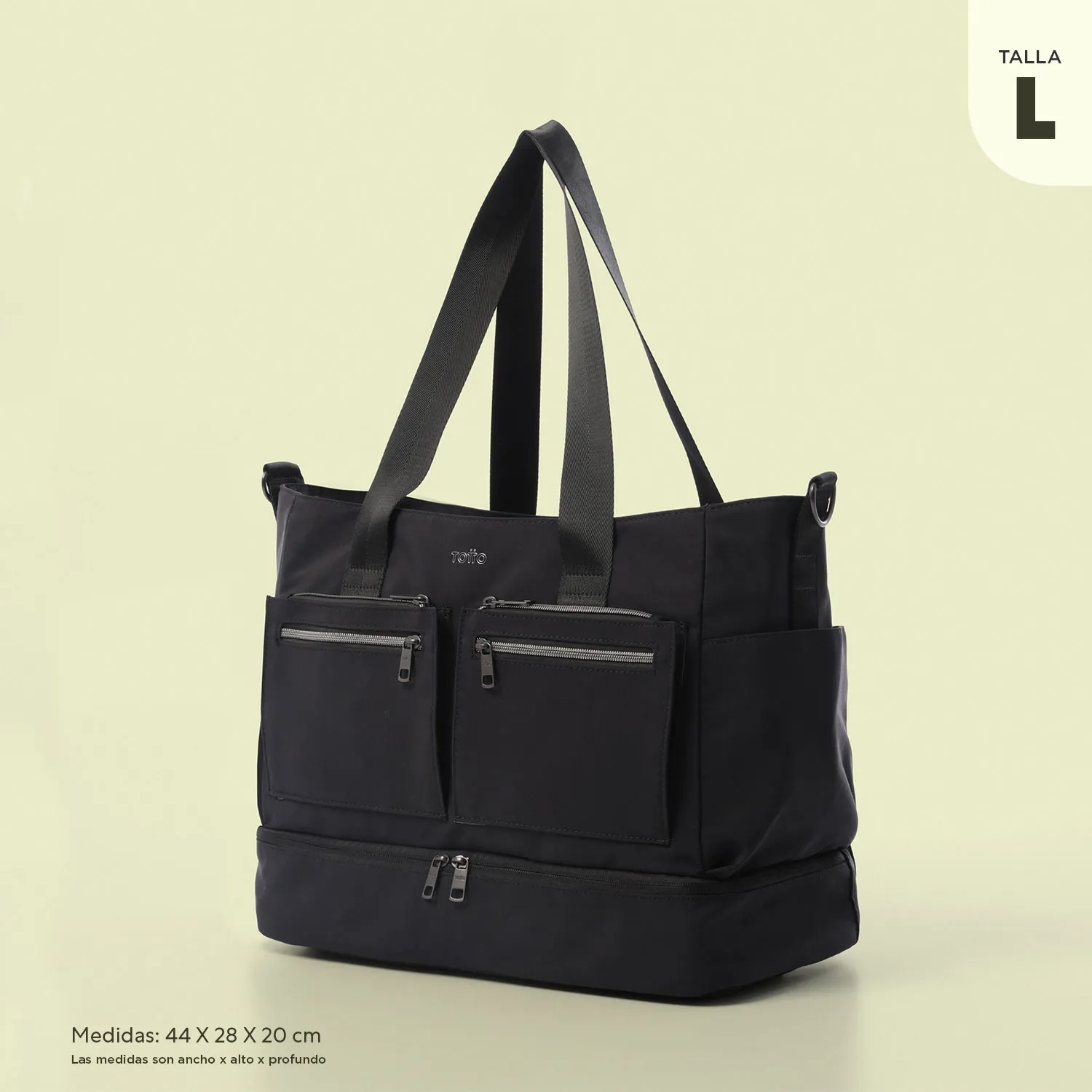 TOTTO BOLSO DUFFLE MAXI TOTE NEGRO