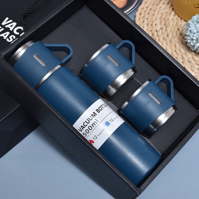 SET BOTELLA CON TAZAS AZUL