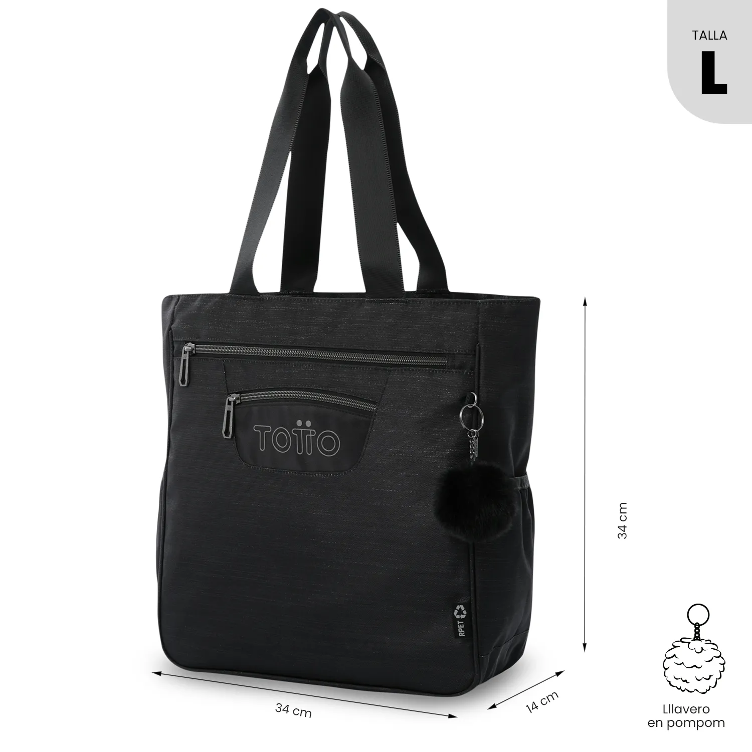 TOTTO BOLSO CUTARA NEGRO BRILLOS