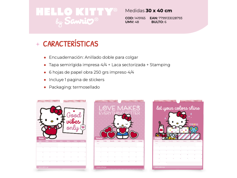 MOOVING CALENDARIO HELLO KITTY 2026