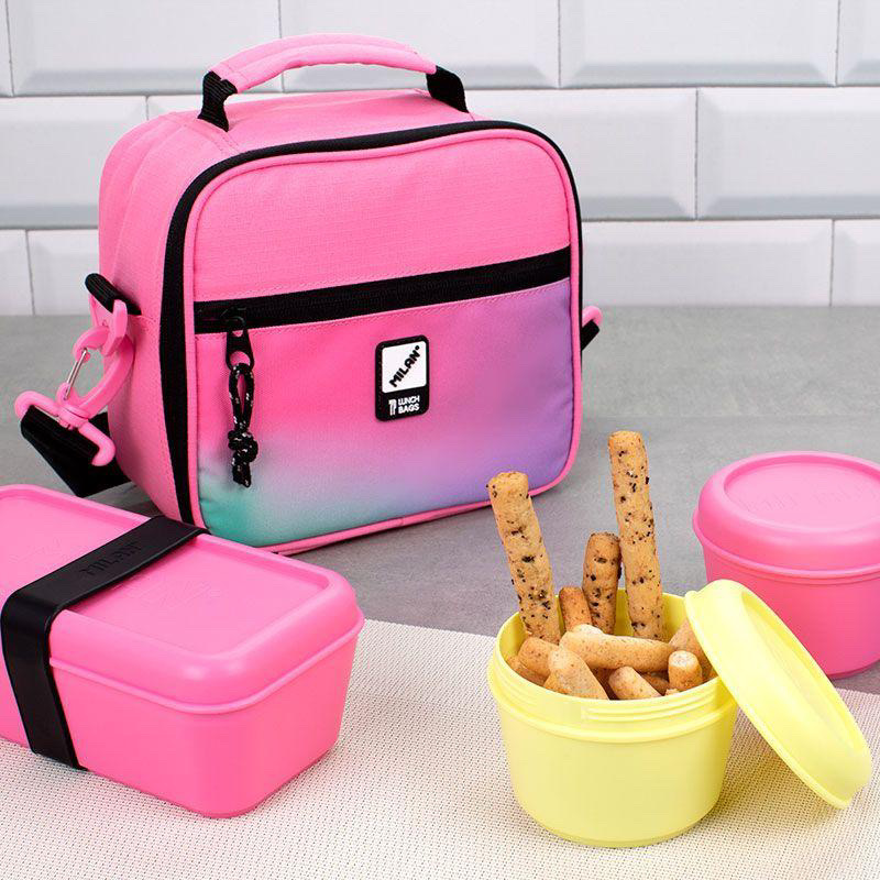 MILAN LONCHERA TÉRMICA CON RECIPIENTES SUNSET ROSA
