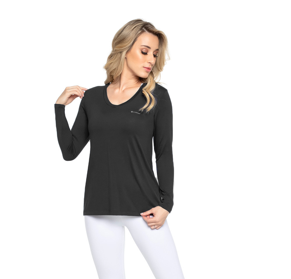 A-692 BLUSA MANGA LARGA NEGRA