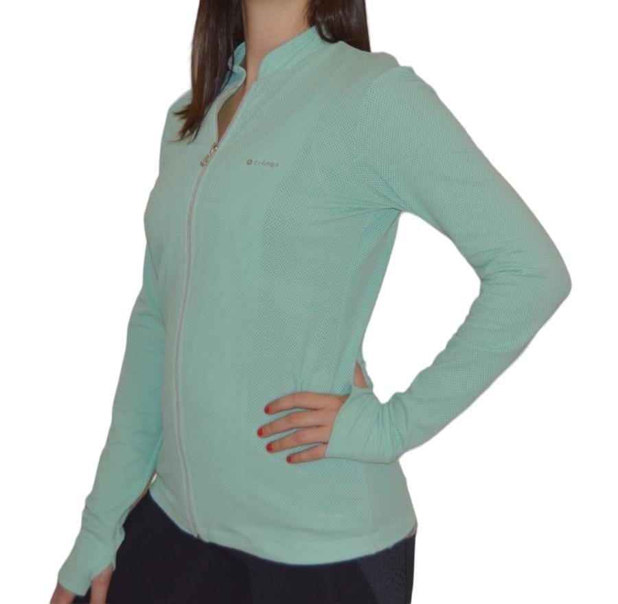 F-13411 JACKET CON ZÍPER VERDE AGUA