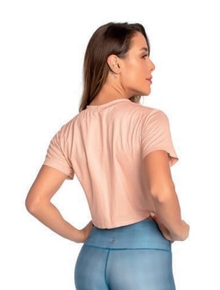 F-14519 BLUSA CROPPED MANGA CORTA NUDE