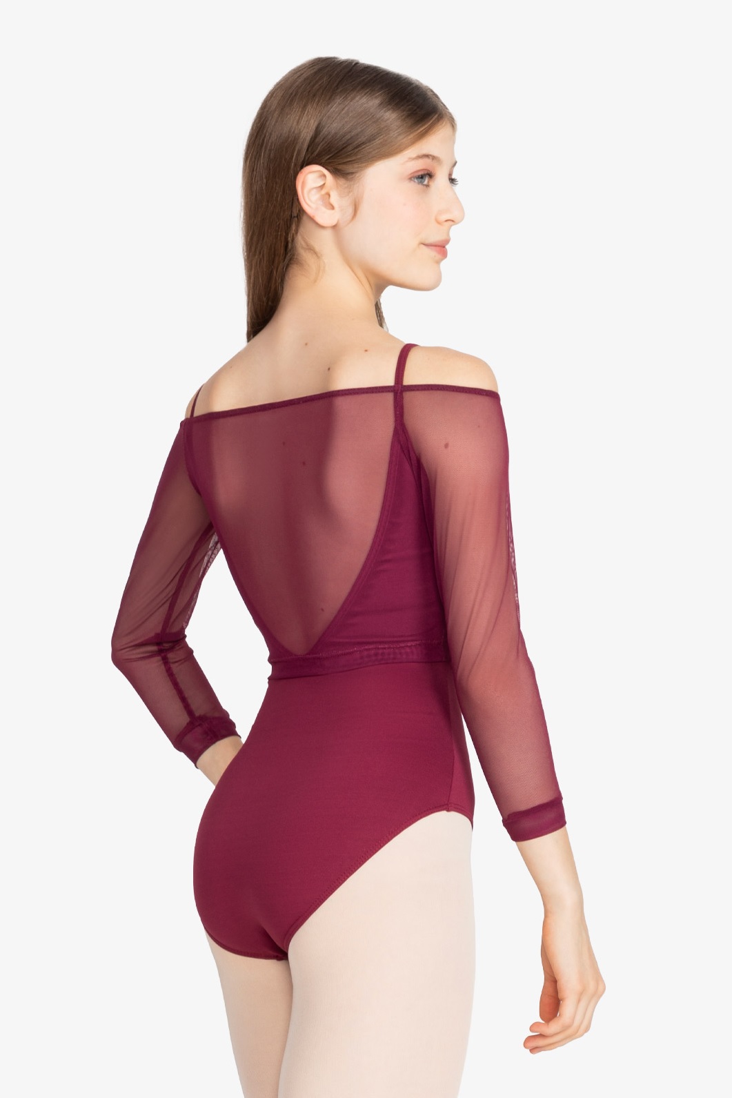 RDE2732 BLUSA EN TEJIDO MESH ELÁSTICO Y MANGA 3/4