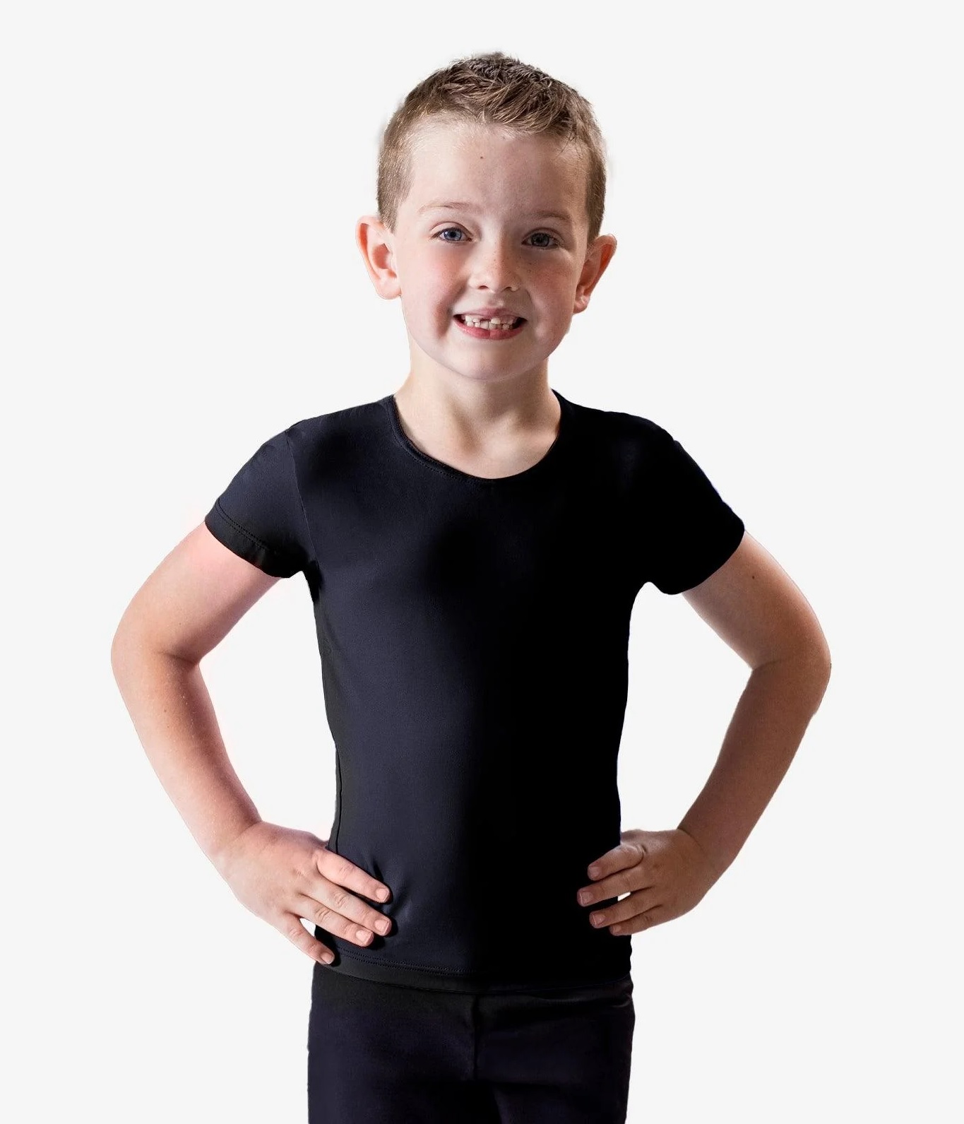 SL112 CAMISETA NEGRA INFANTIL MASCULINA MANGA CORTA