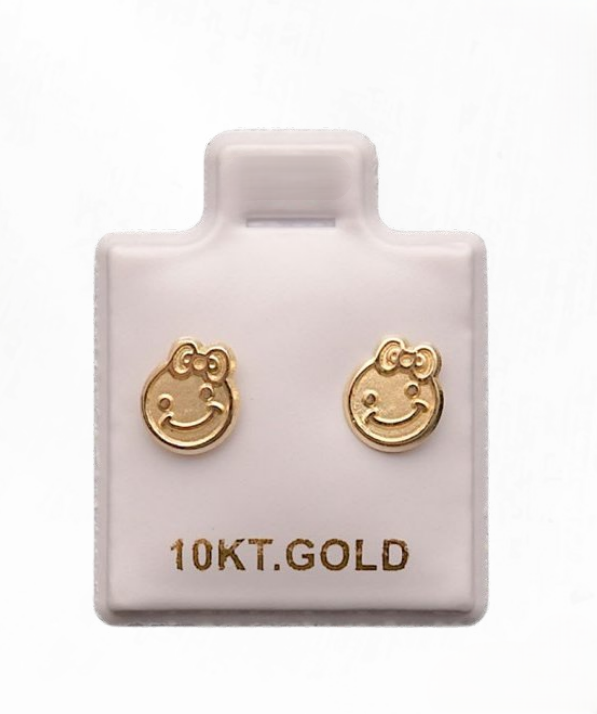 Aretes de Oro 10k Carita Feliz
